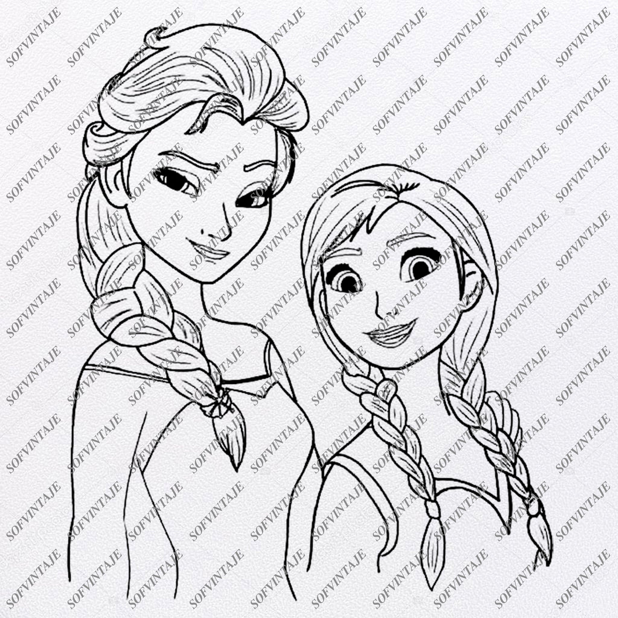 Download Elsa And Anna Svg Files Disney Princess Elsa And Anna Clipart Svg Sofvintaje