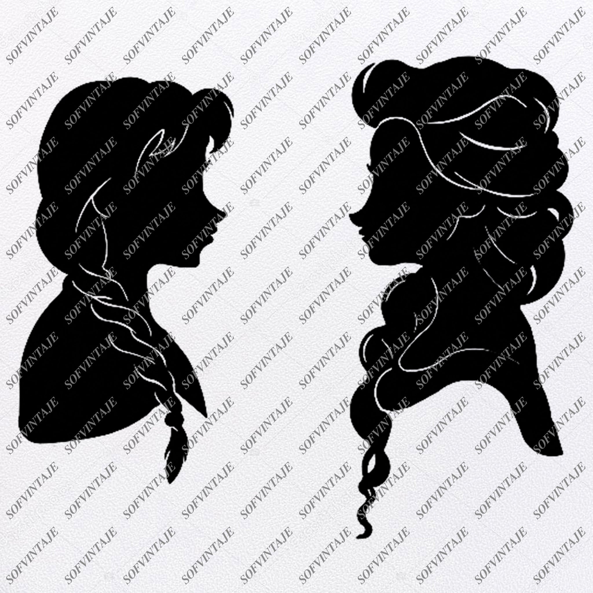 Free Free 133 Elsa And Anna Silhouette Svg SVG PNG EPS DXF File
