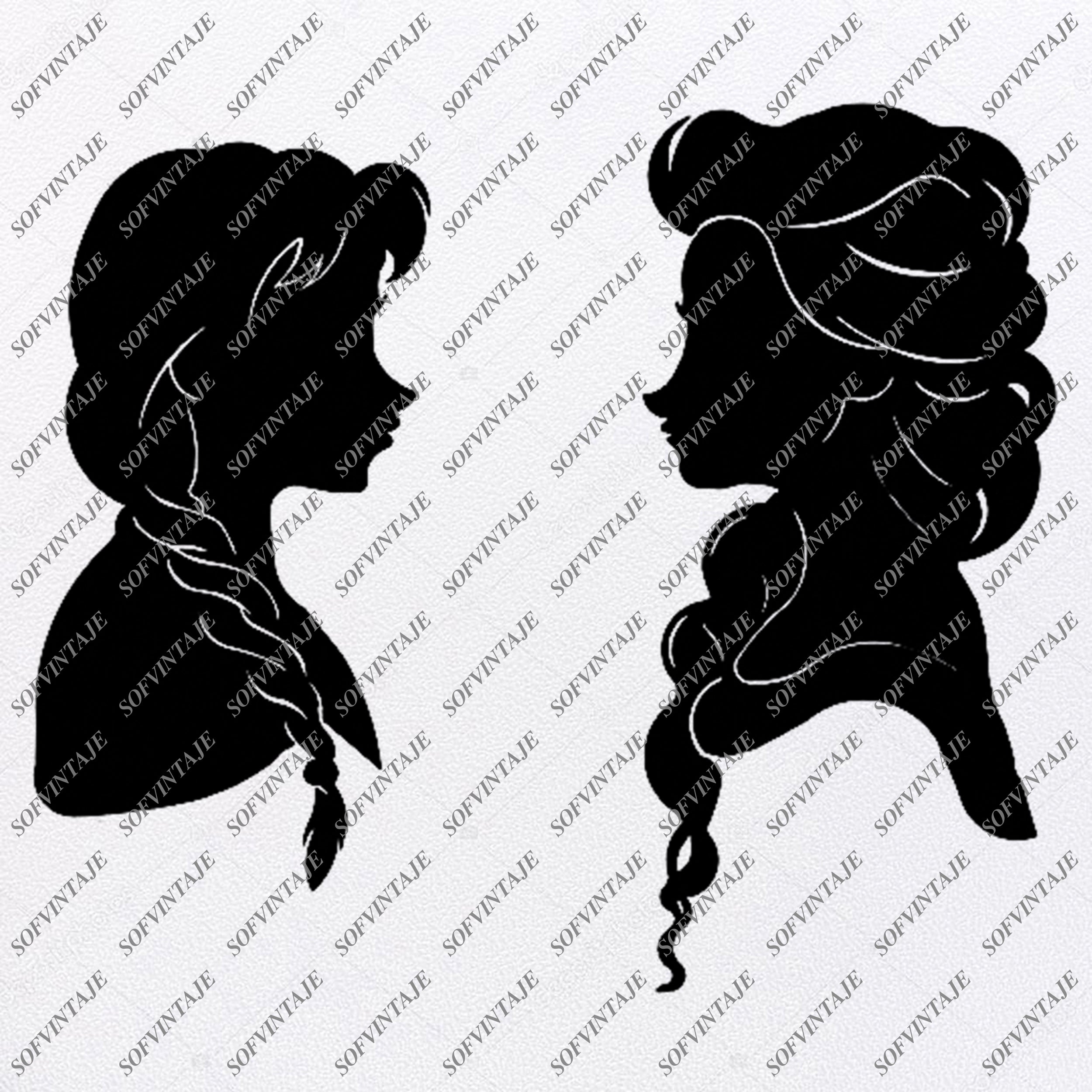 Download Elsa And Anna Svg Files Disney Princess Elsa And Anna Clipart Svg Sofvintaje SVG Cut Files