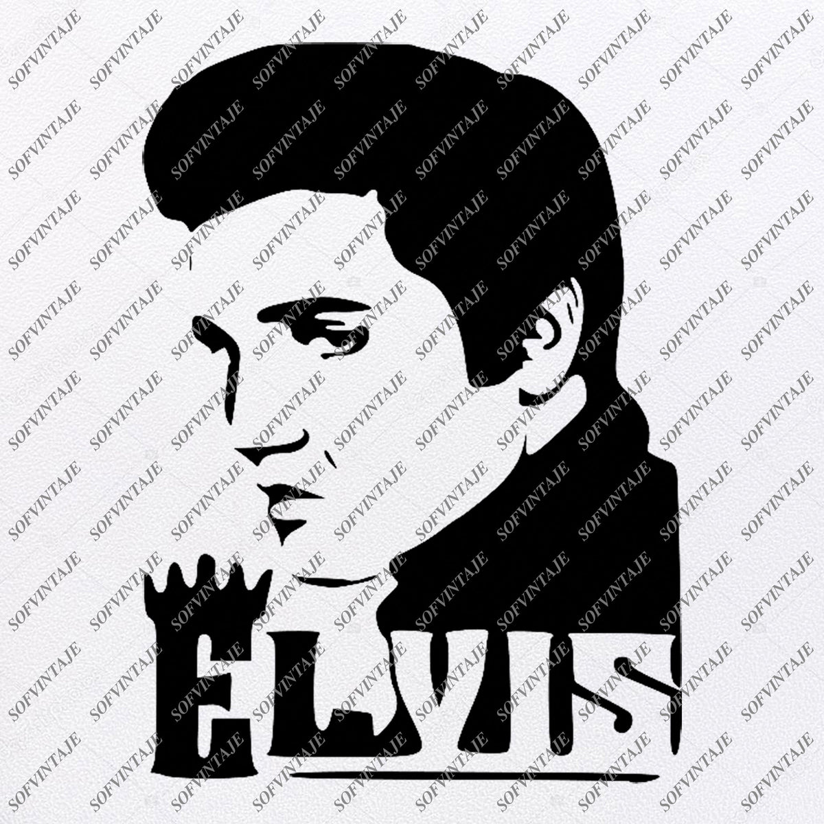 Elvis Presley Svg File - Presley Svg Design - Clipart - Music Svg File - SOFVINTAJE