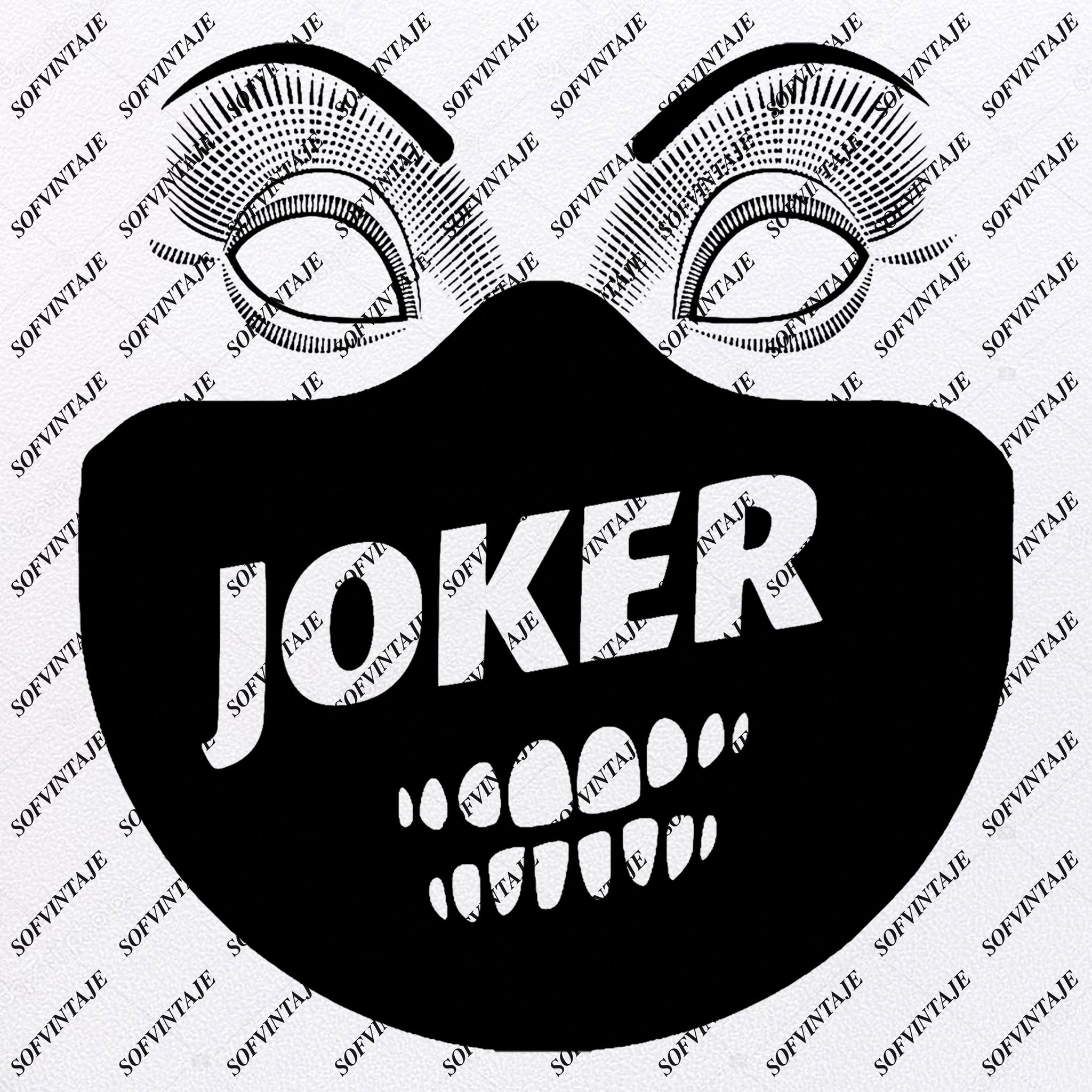 Face Mask Joker Protective Face Mask Face Mask Svg File Joker Sofvintaje