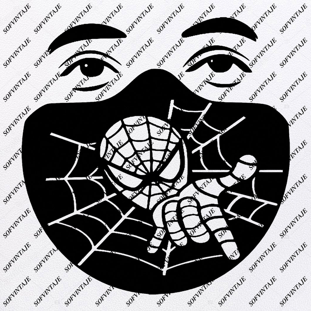 Face Mask Spiderman Face Mask Svg File Protective Mask Mask Coro Sofvintaje