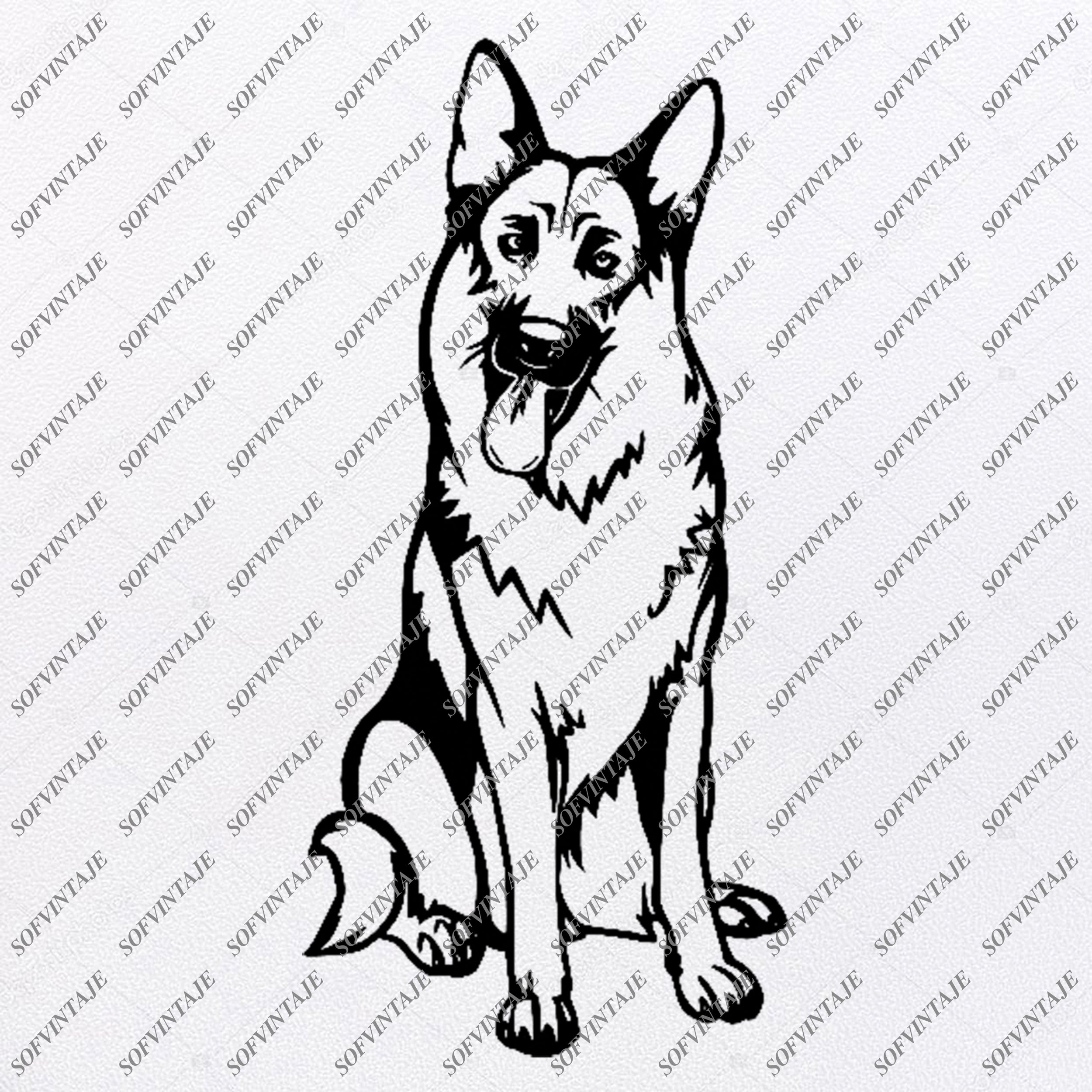 Download German Shepherd Svg File Shepherd Svg Original Design Dog Clip Art An Sofvintaje