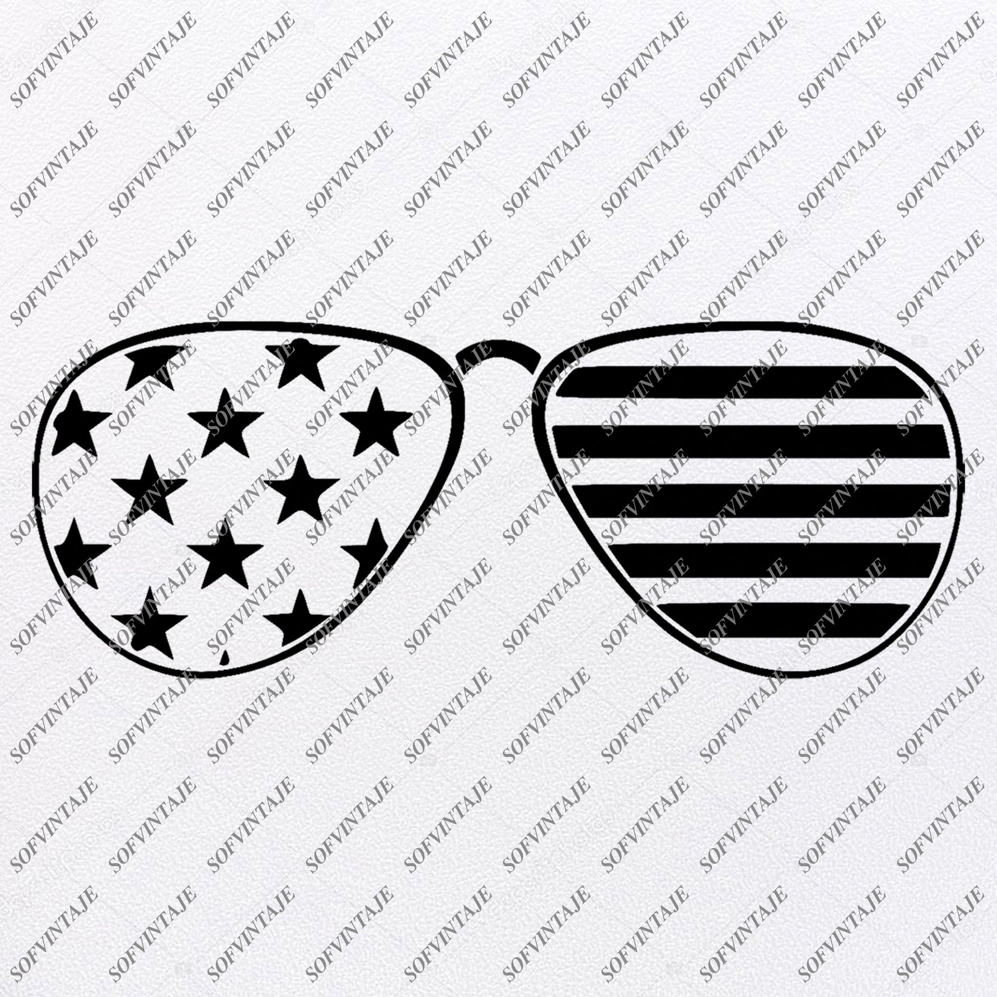 American Flag Glasses Svg