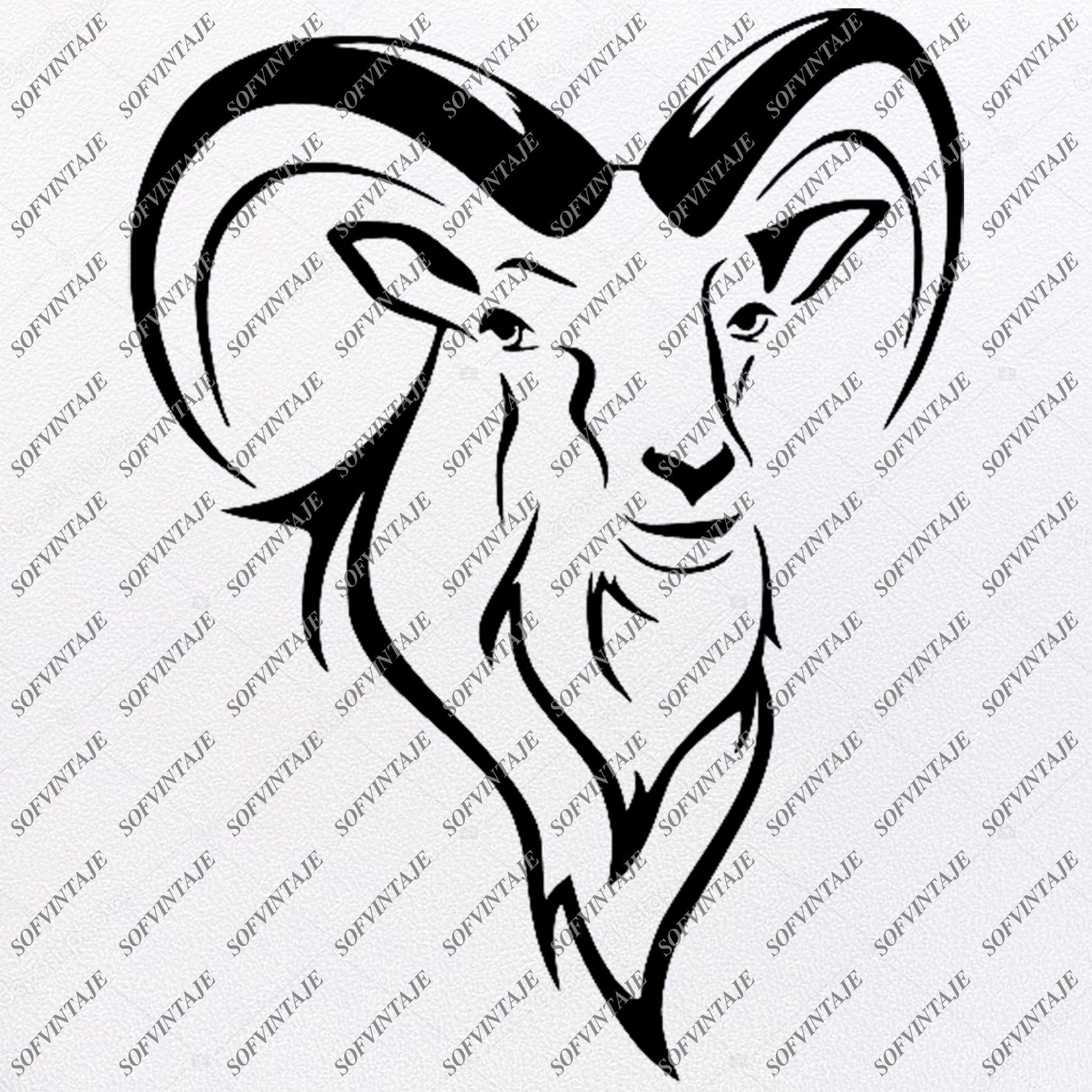 Download Goat Svg File Head Goat Original Svg Design Animals Svg Goat For Tatt Sofvintaje