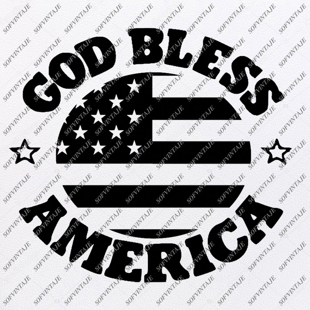 Download God Bless America- Flag Svg Files - USA Flag Svg Design -God Bless Ame - SOFVINTAJE