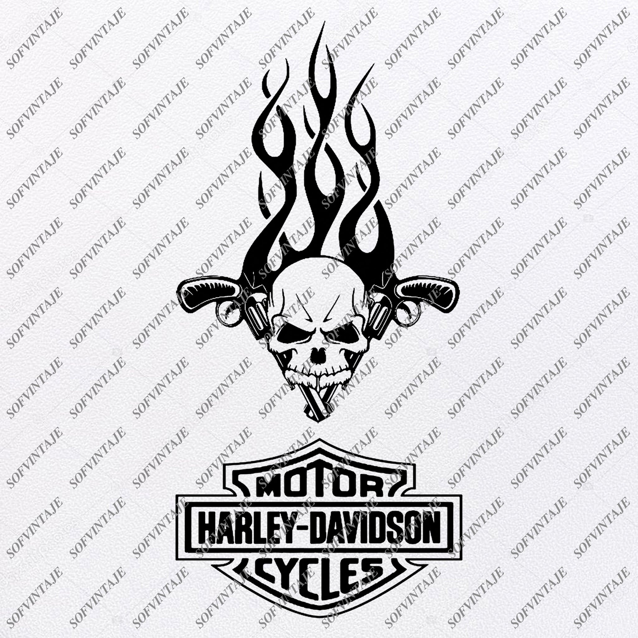 Download Harley Davidson Svg File-Harley Davidson Skull Svg Design-Clipart-Moto - SOFVINTAJE