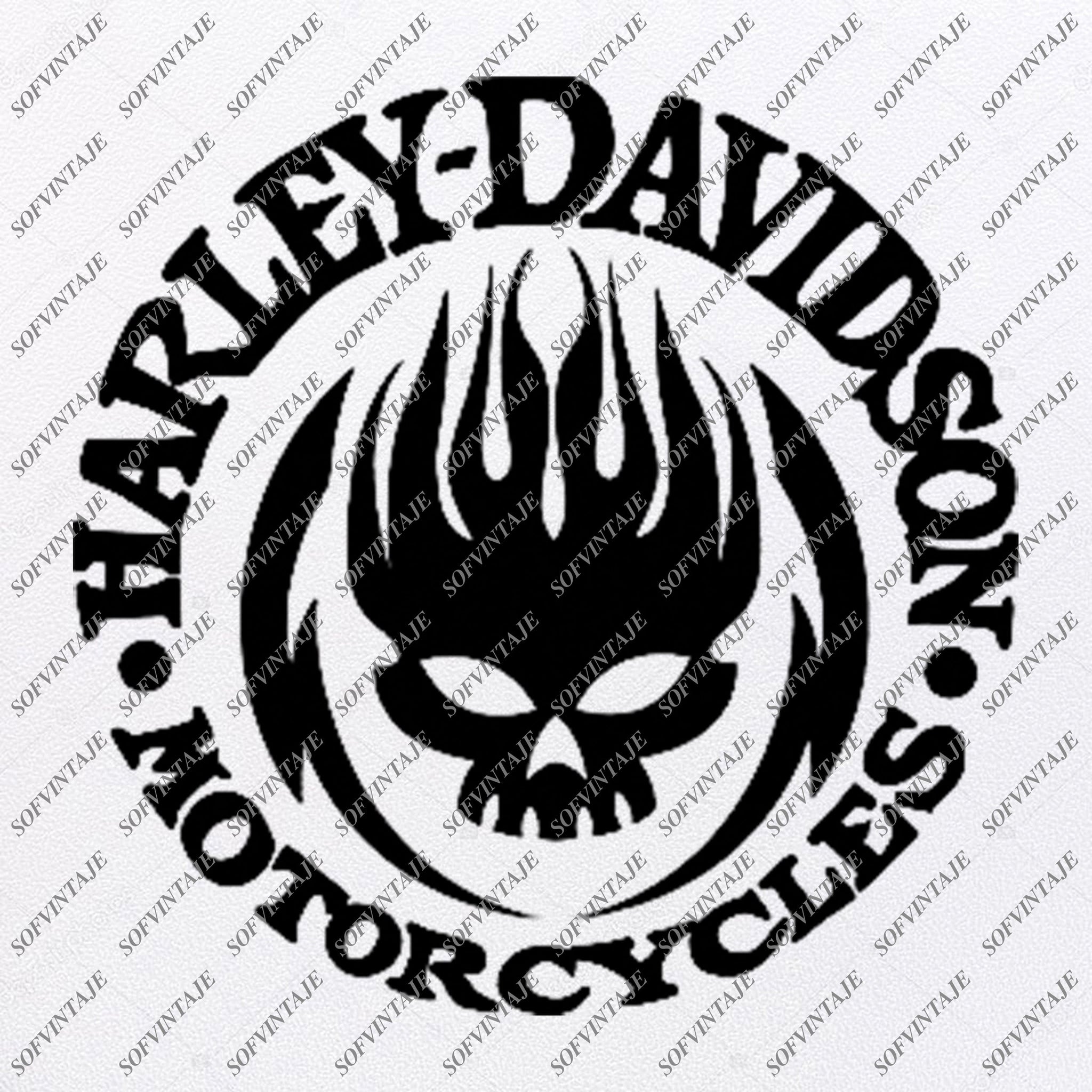 Download Harley Davidson Svg File- Skull Harley Davidson Svg Design-Clipart-Tat - SOFVINTAJE