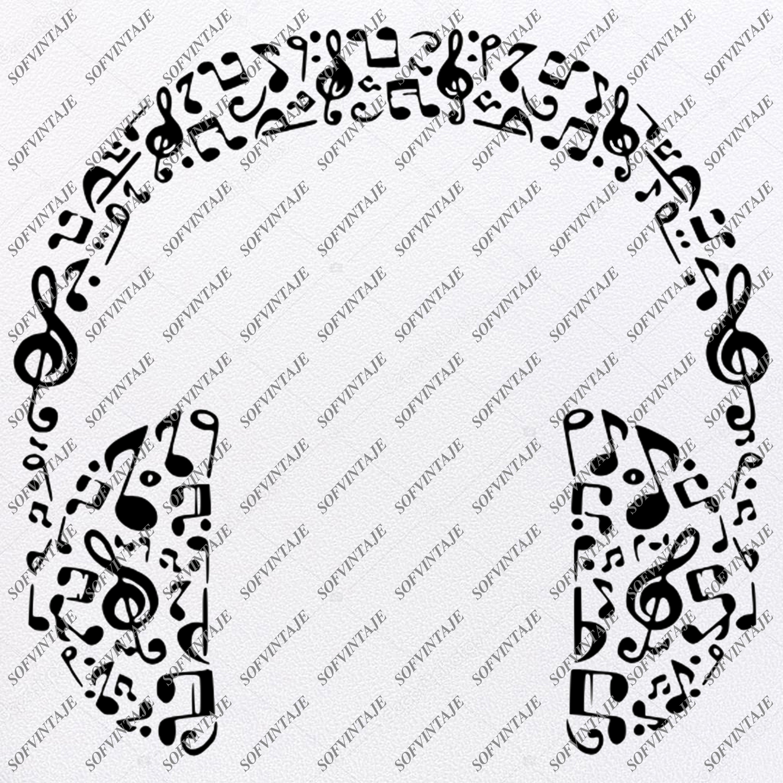 Download Headphones Svg File Music Headphones Svg Music Notes Svg Headpho Sofvintaje