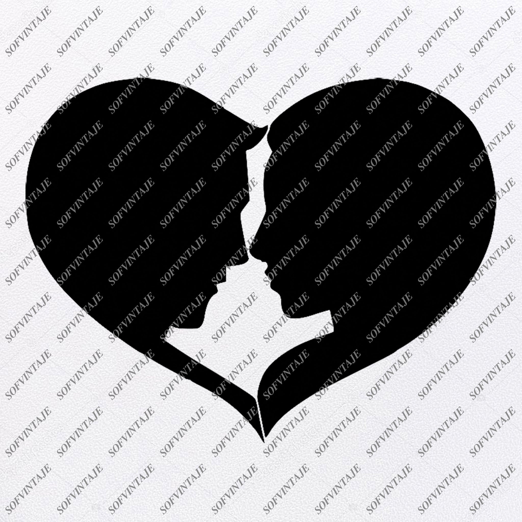 Heart Romance Love Svg File Heart Boy And Girl Original Svg Design Cl Sofvintaje