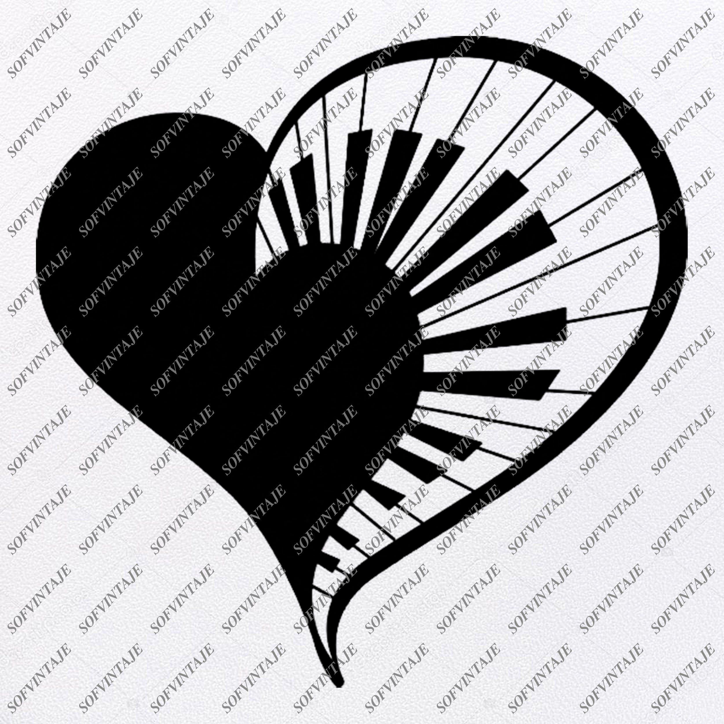 Download Heart Piano Svg File Piano Music Svg Design Clipart Keyboard Music Svg Sofvintaje