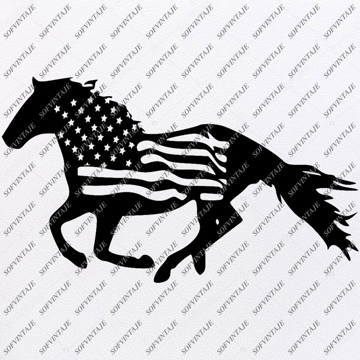 Download Horse-Usa Flag Svg File -Usa flag Svg Design - Animals Svg - Horse Cli - SOFVINTAJE