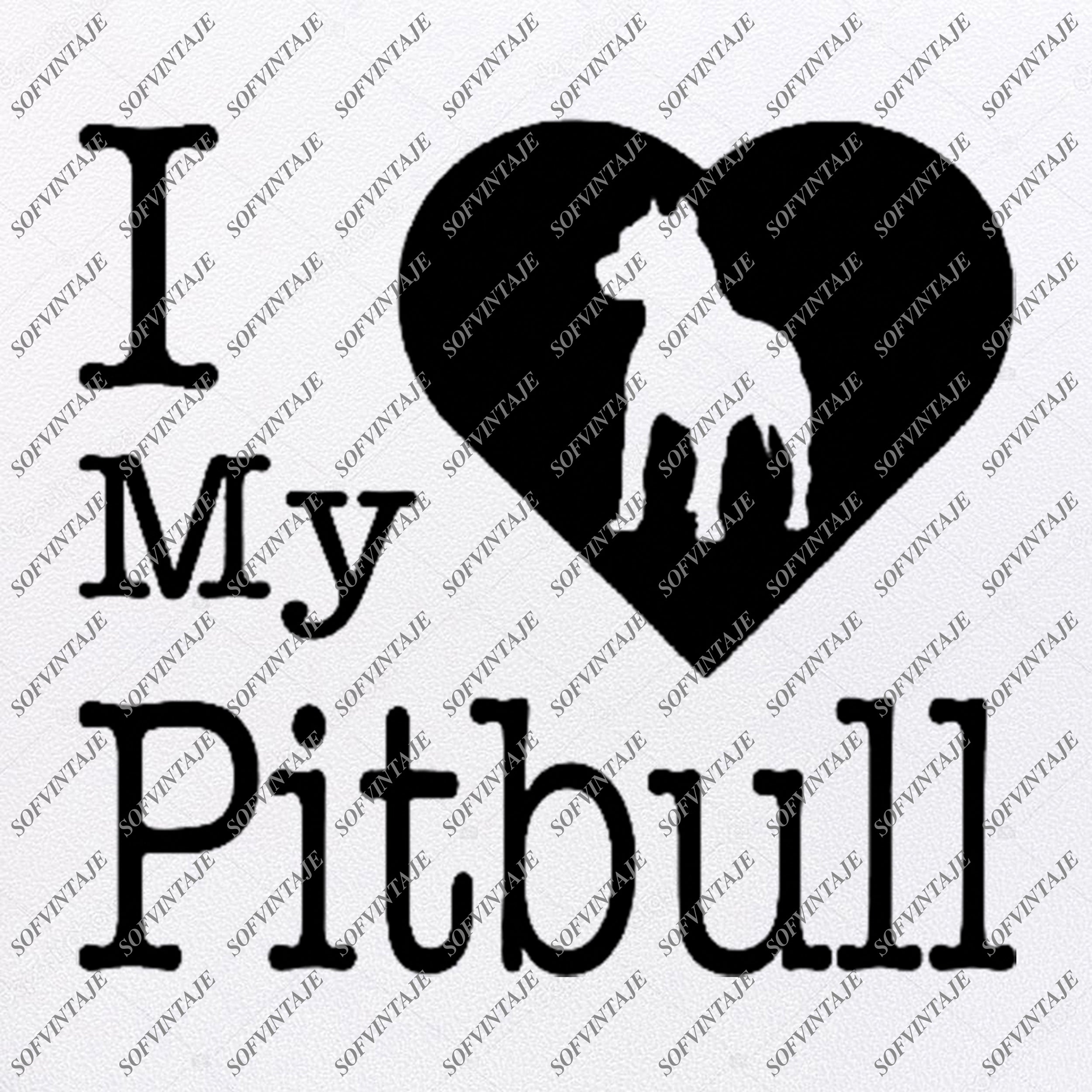 Download I Love Pitbull Svg File Pitbull Svg Original Design Dog Clip Art Sofvintaje