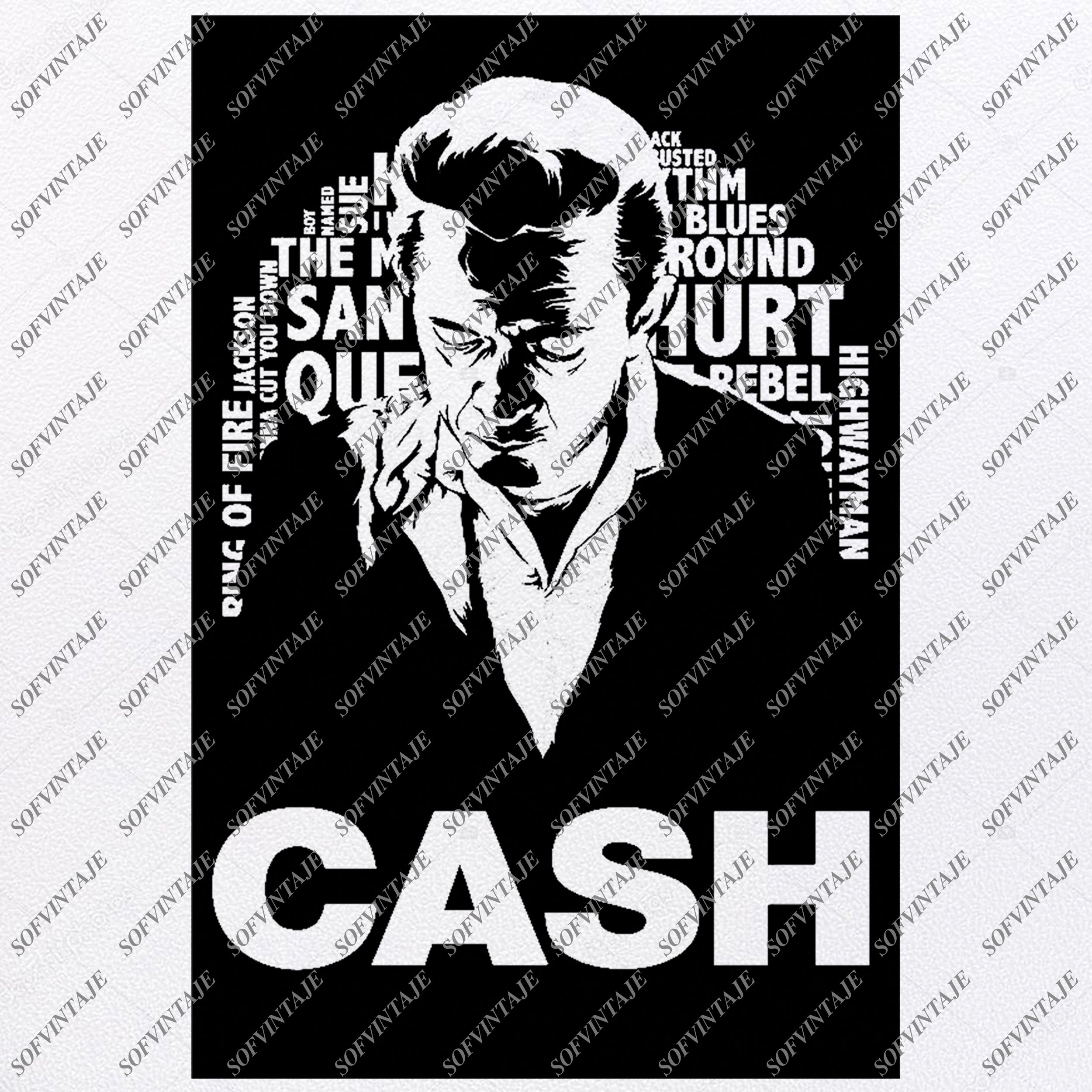 Download Johnny Cash Svg File Johnny Cash Svg Design Clipart Singer Actor Guita Sofvintaje