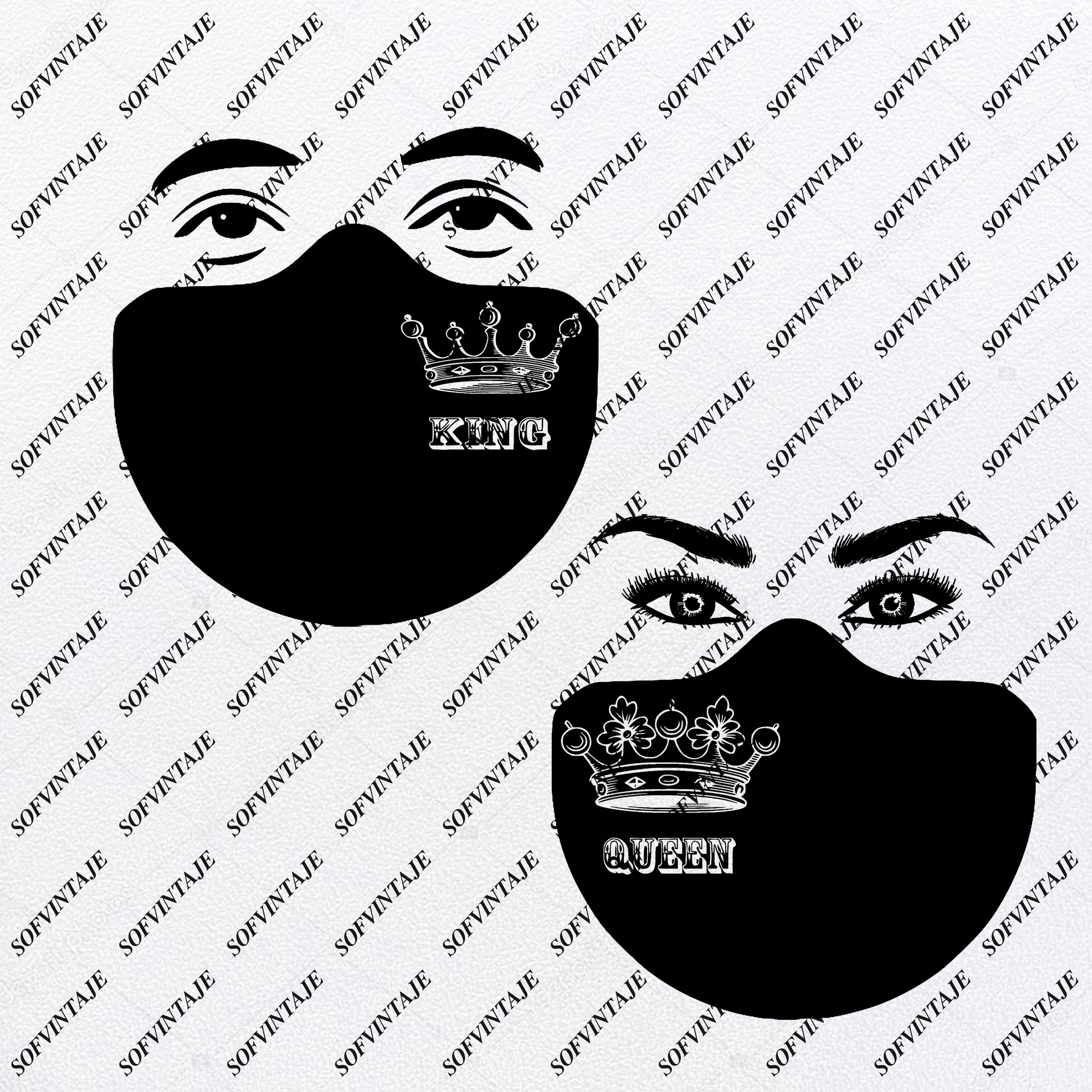 Download King Queen Face Mask Face Mask Svg File Mask Svg File Queen Fa Sofvintaje