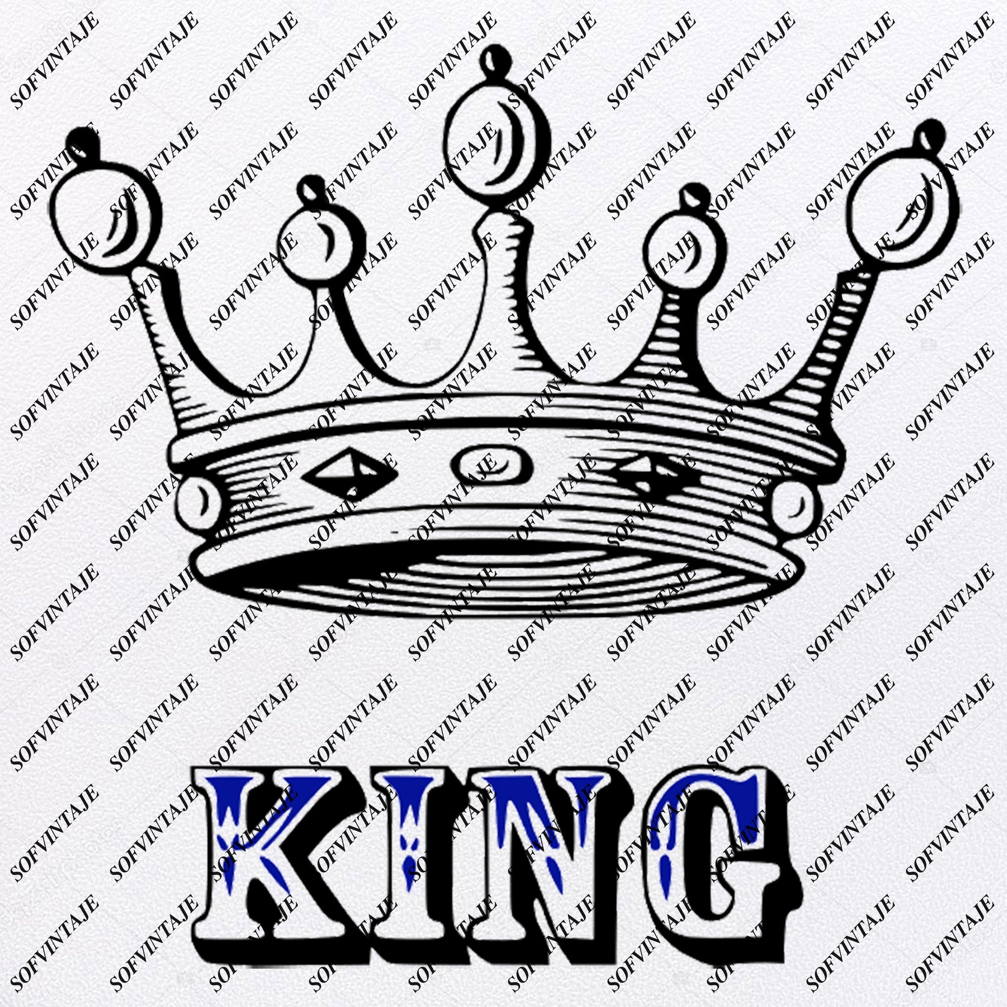 King Svg File King S Crown Original Svg Design Crown Svg Clip Art King Sofvintaje