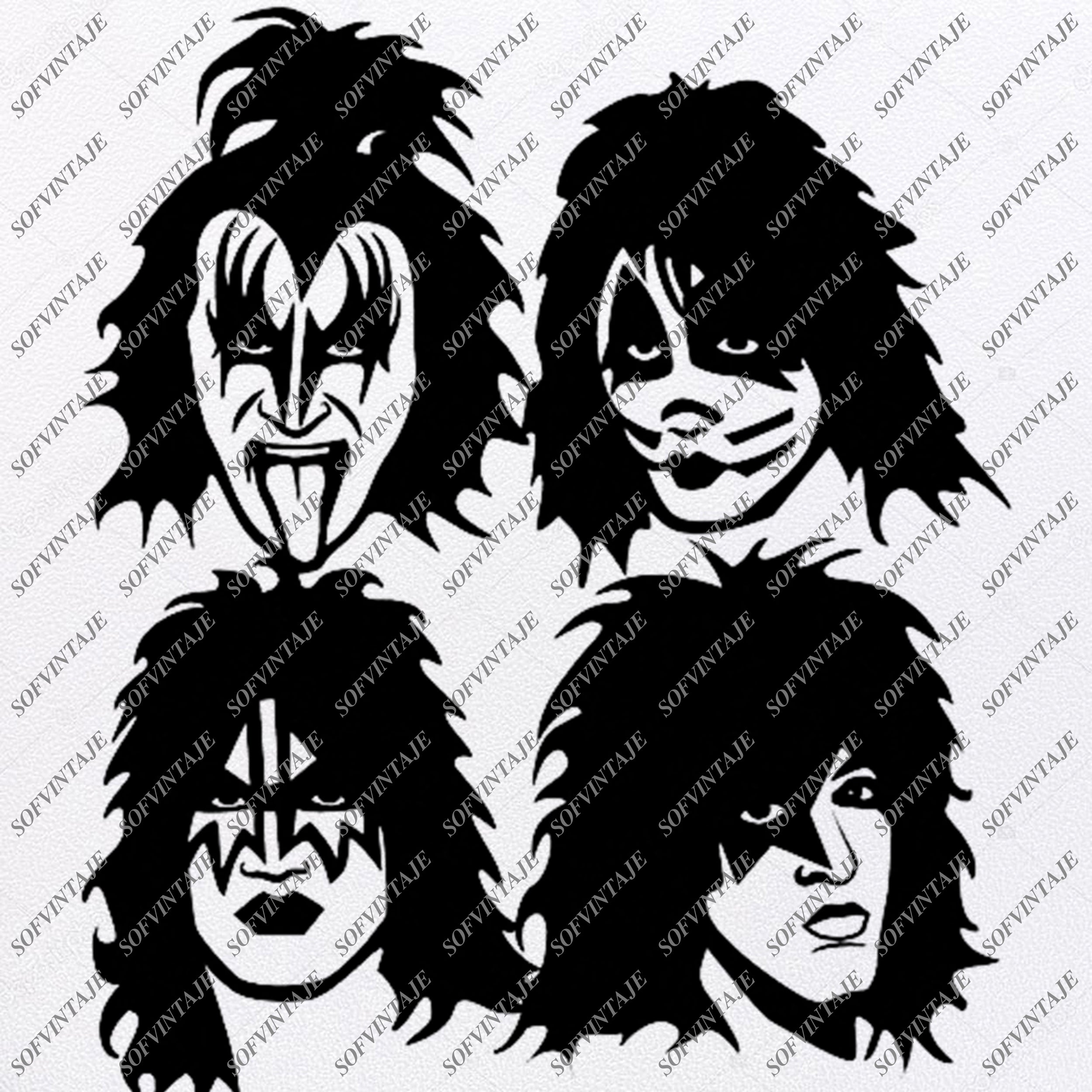 Download Kiss Band Gene Simmons Svg File Kiss Svg Design Clipart Svg Kiss Band Sofvintaje