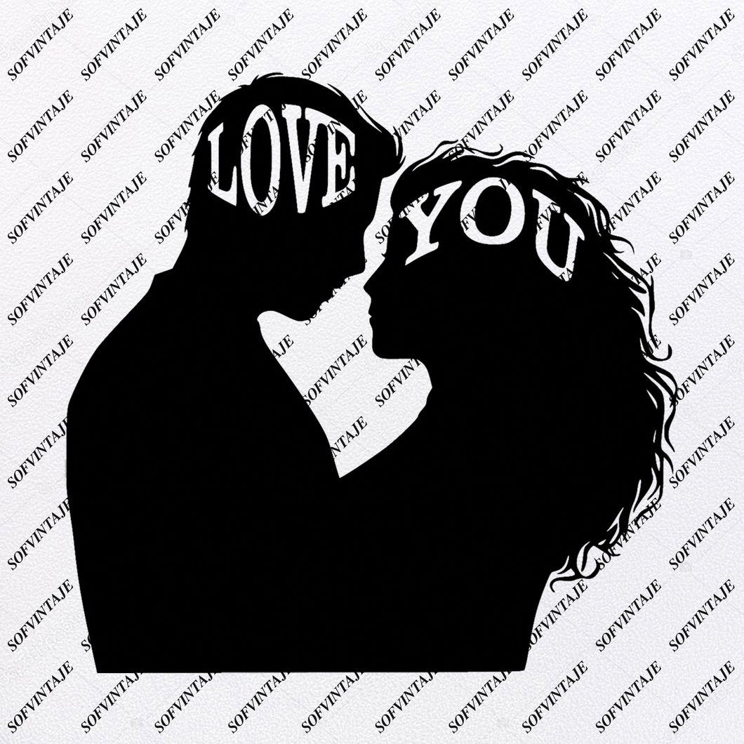 Love You Heart Romance Love Svg File Two In Love Boy And Girl Or Sofvintaje