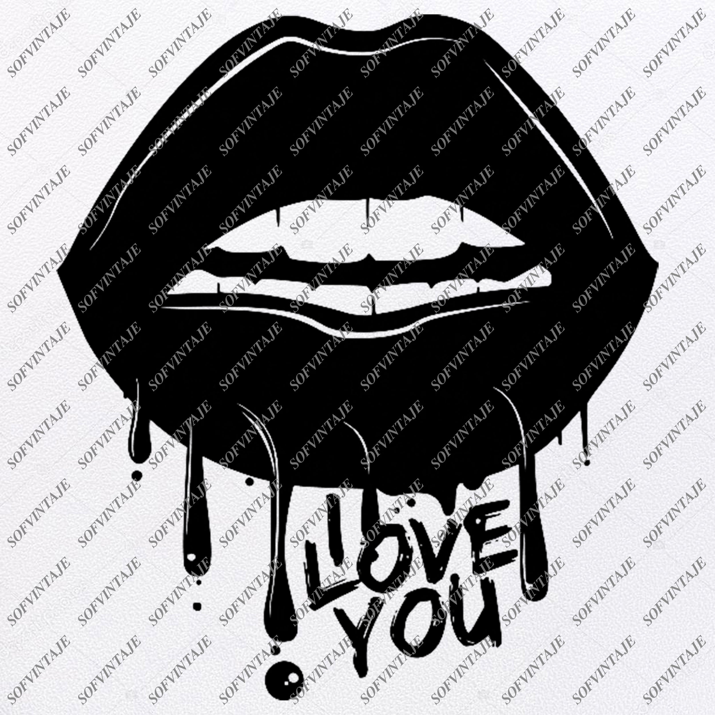 Download Lips I Love You Svg File Lips Original Design Lips Clip Art Lips Sv Sofvintaje