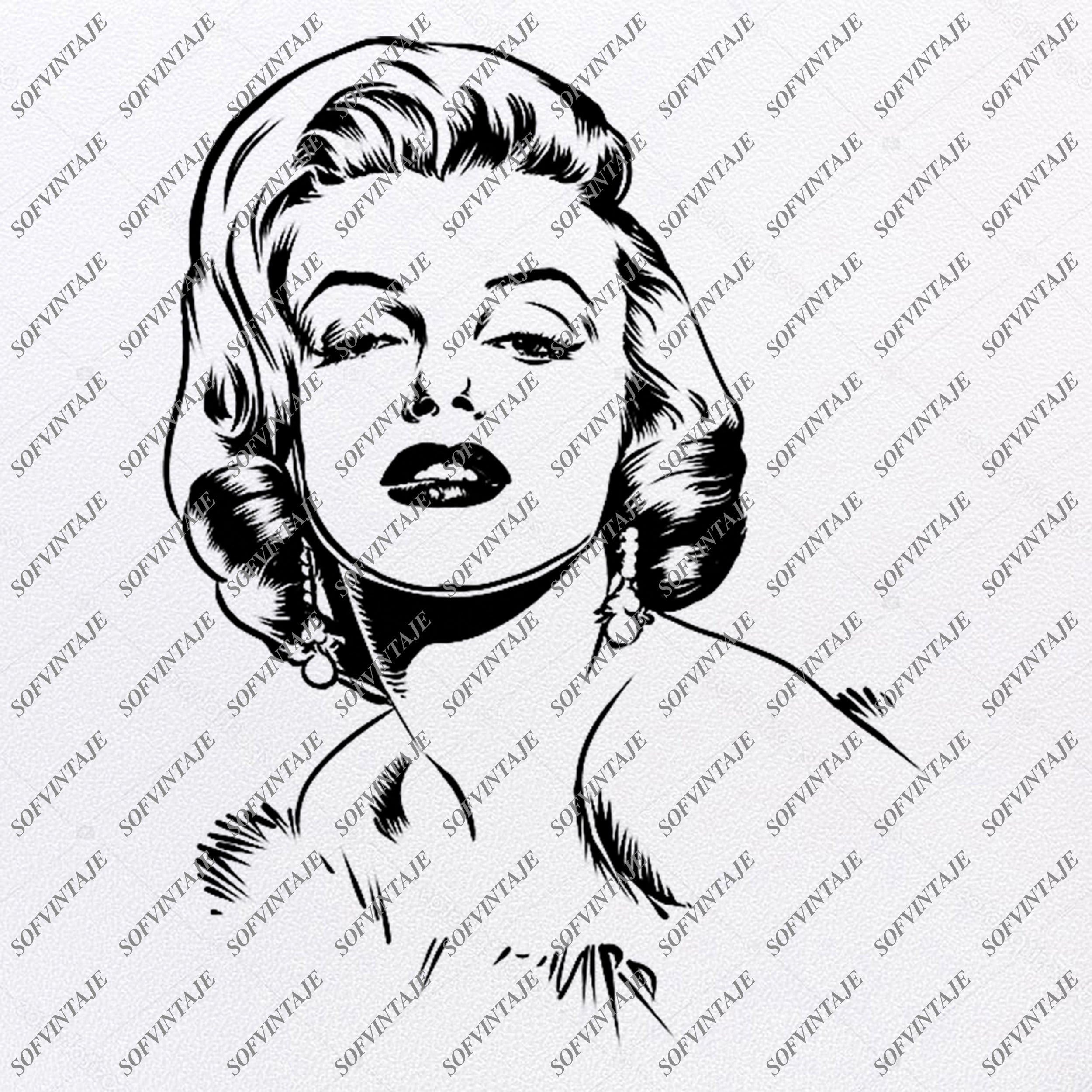 Marilyn Monroe Svg File Marilyn Monroe Svg Design Clipart Artist Svg F Sofvintaje
