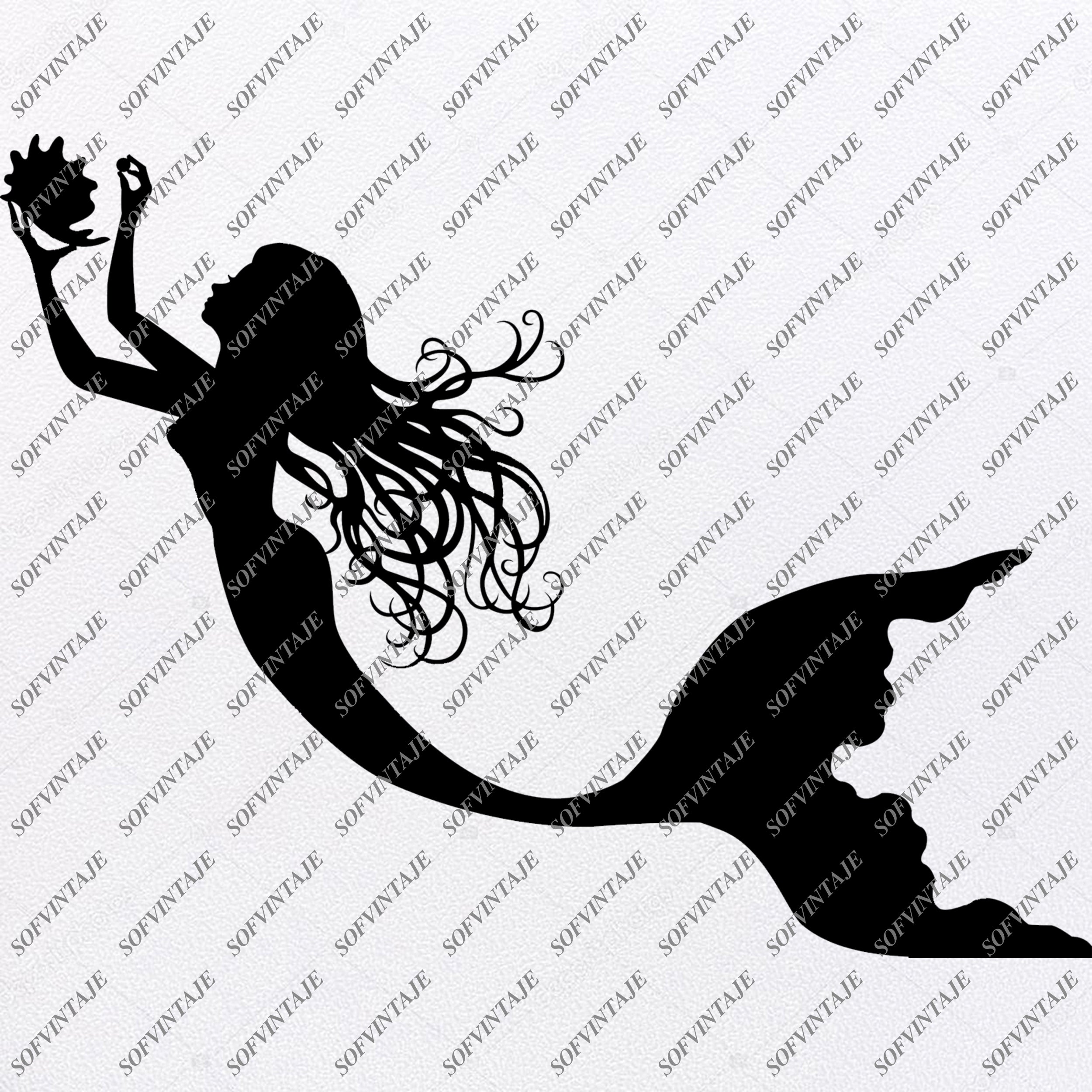 Download Mermaid Svg File Mermaid Svg Original Design Mermaid Clipart Vec Sofvintaje