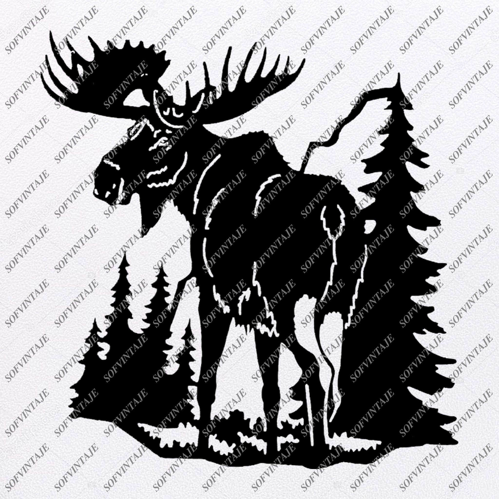 Download Moose Svg Files - Moose Original Design - Moose Vector Graphics - Clip - SOFVINTAJE