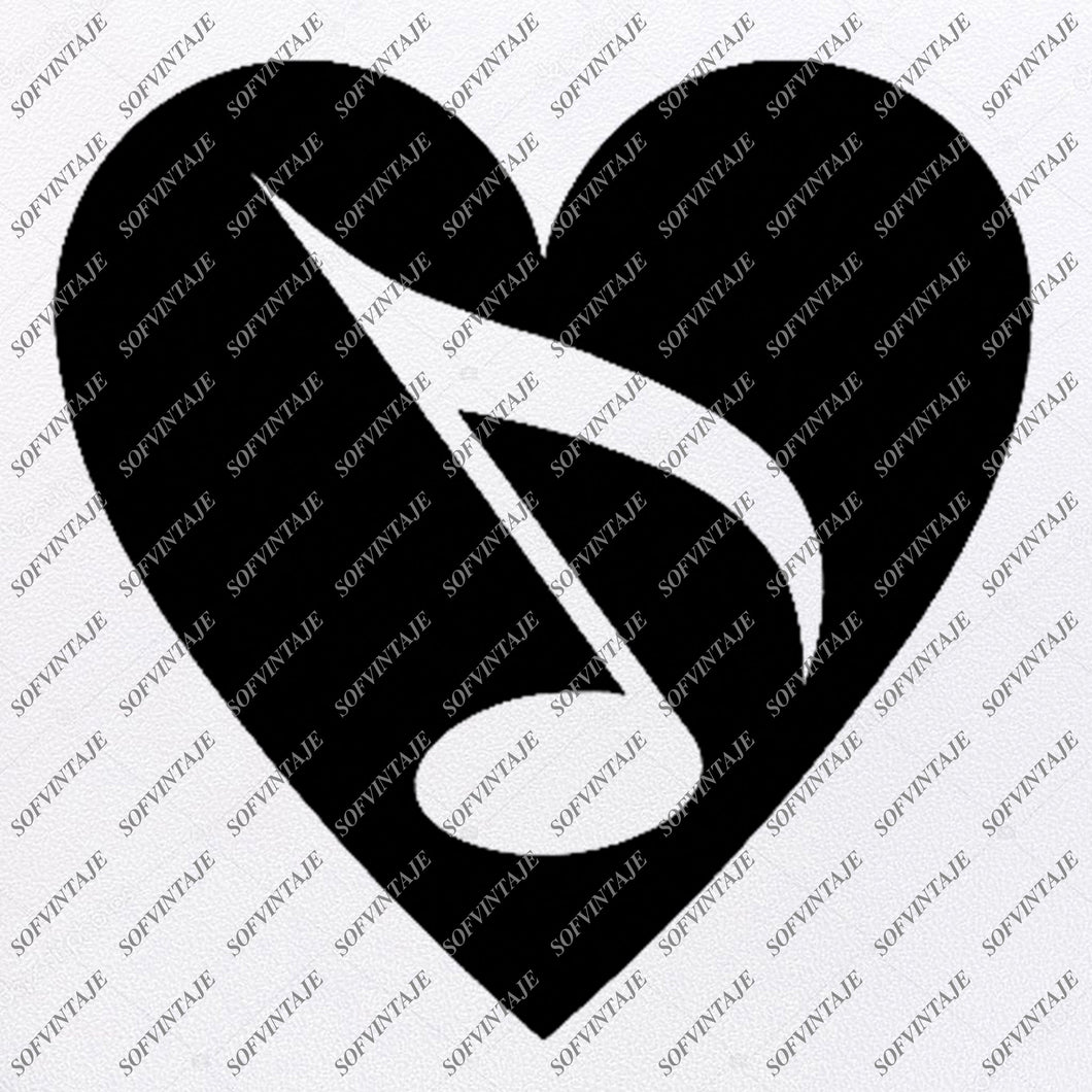 Music Note Svg File Music Note Heart Svg File Music Svg Design Clipar Sofvintaje