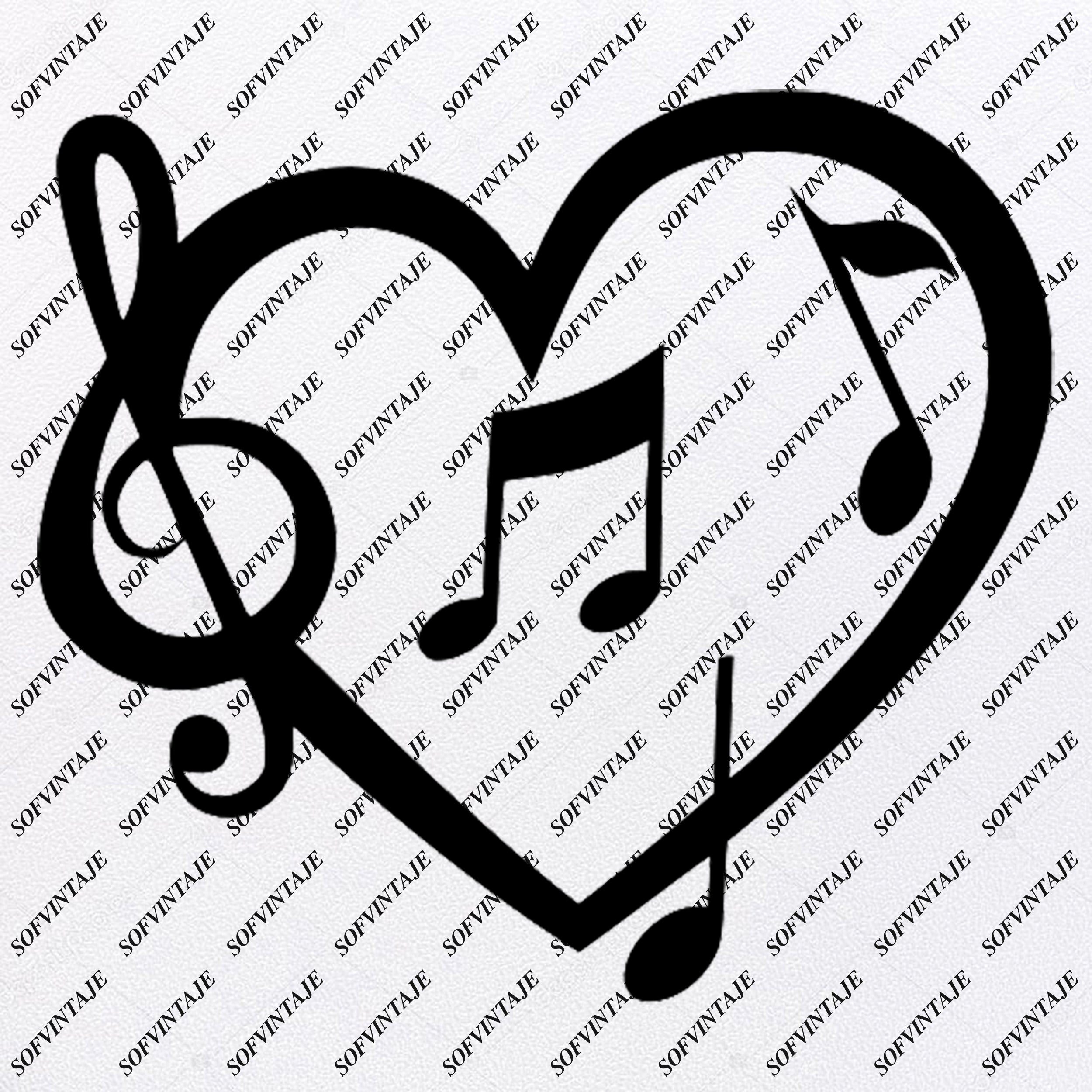 Download Music Note Svg File Music Note Heart Svg File Music Svg Design Clipar Sofvintaje