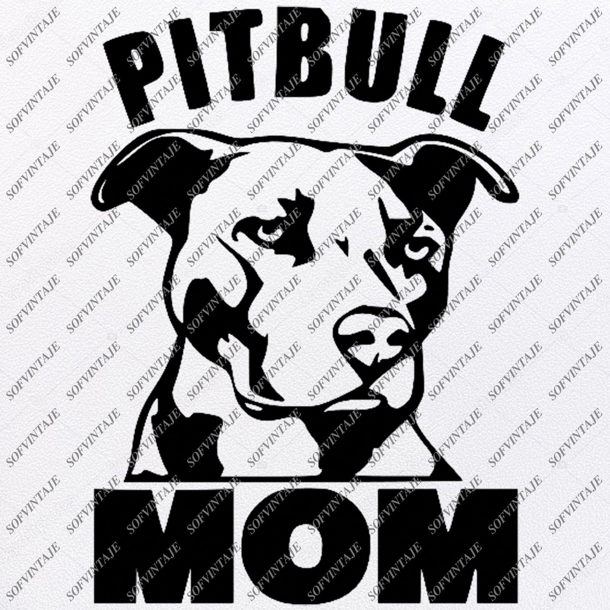 Pitbull Pitbull Mom Pitbull Dad Svg File Pitbull Svg Original Desi Sofvintaje