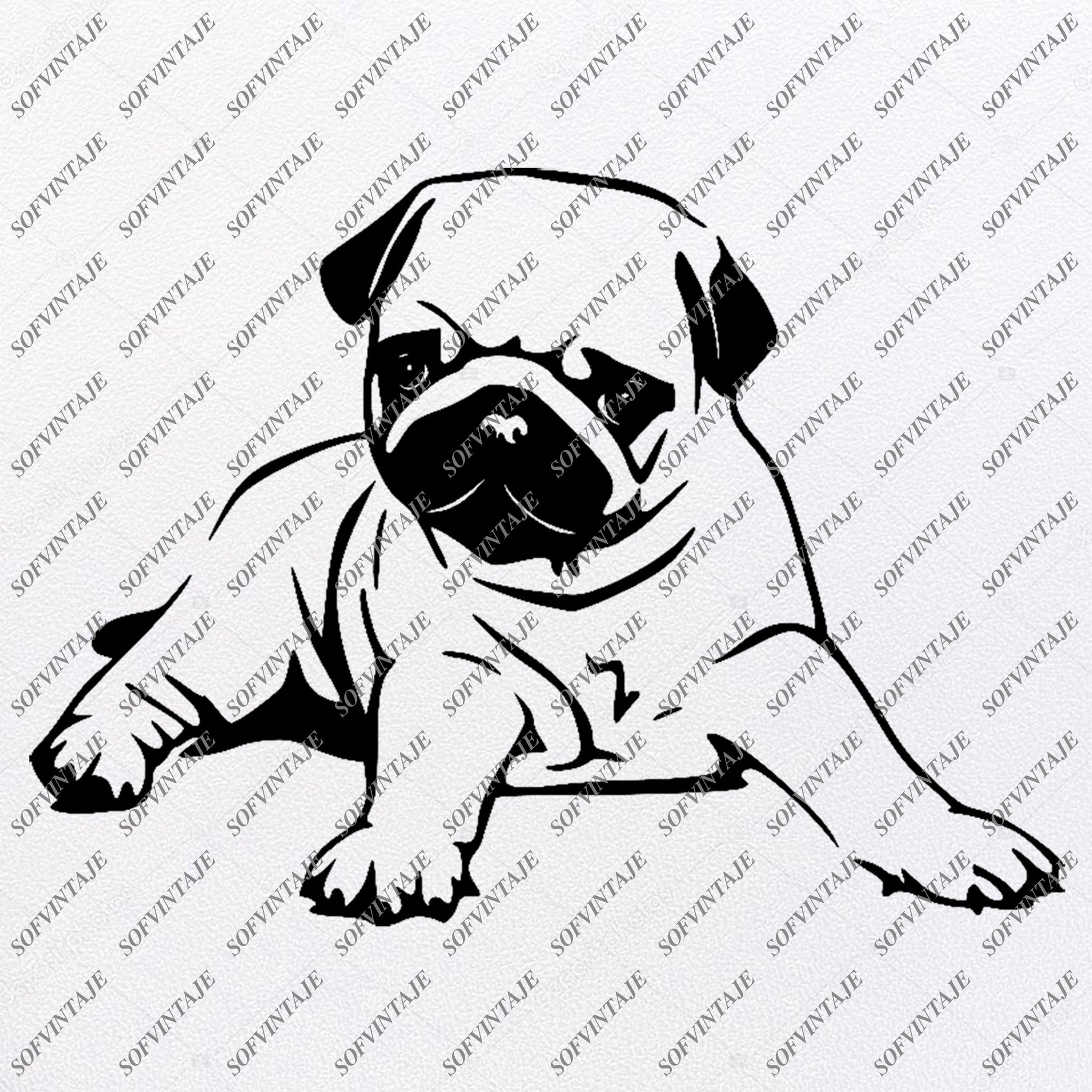 Download Pug Dog Svg File Pug Dog Tattoo Svg Original Design Dog Clip Art Anima Sofvintaje