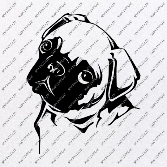 Download Pug Dog Svg File Pug Dog Tattoo Svg Original Design Dog Clip Art Anima Sofvintaje
