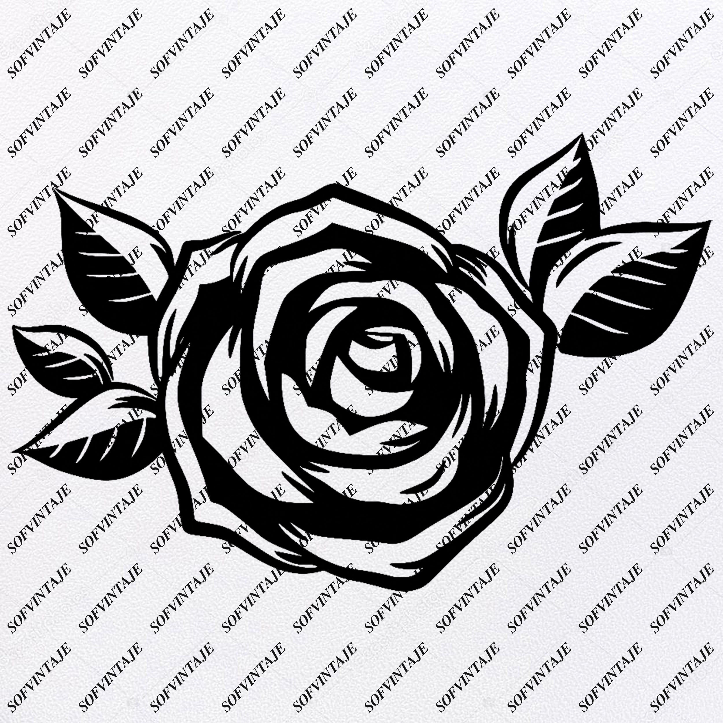 Download Rose Blossom Clip Art Vector Digital Download Svg Eps Rose Clipart Dxf Rose Svg Png Clip Art Art Collectibles Kromasol Com