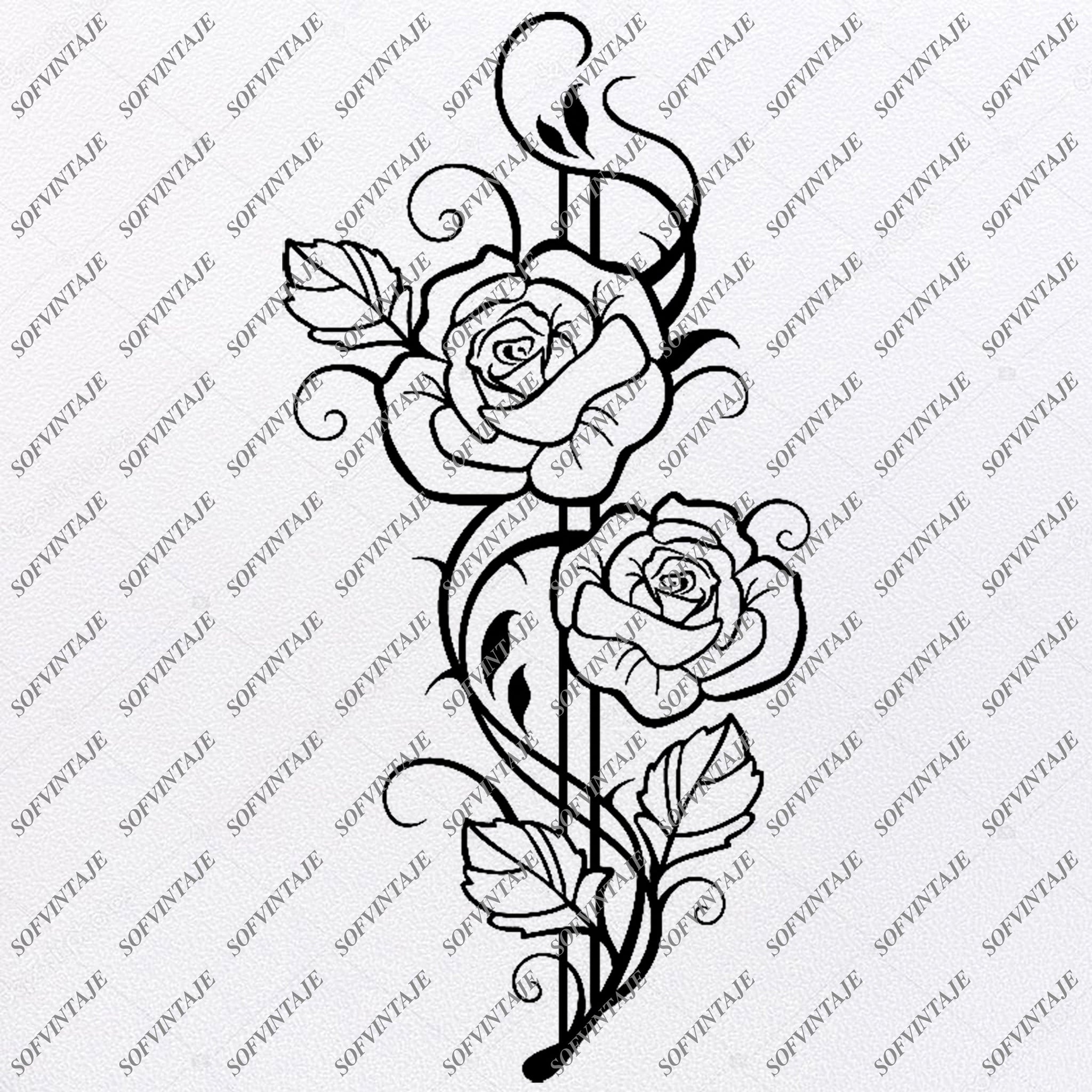 Download Rose Svg File Flower Of Love Original Svg Design Tattoo Svg Clip Art F Sofvintaje
