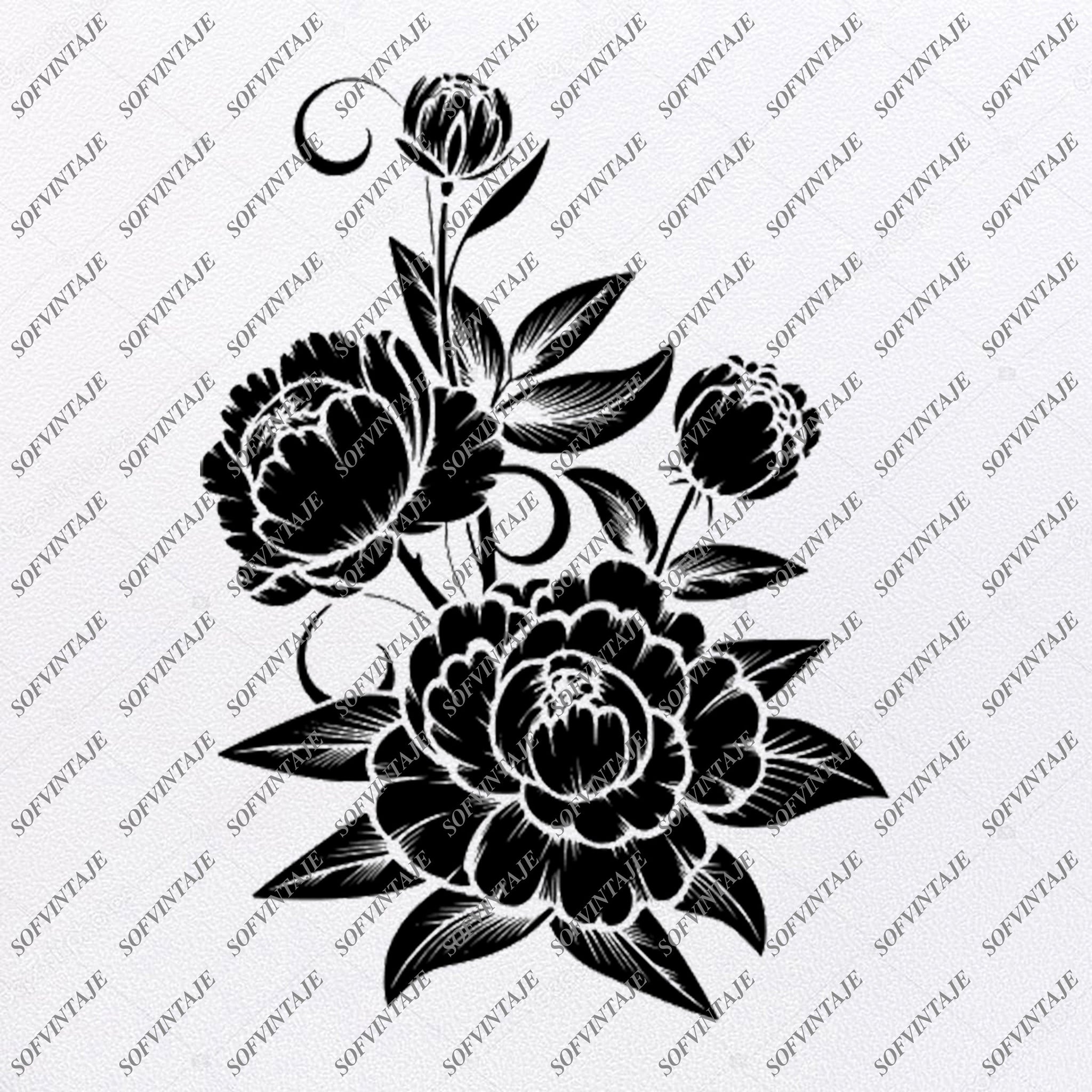 Download Rose Svg File Flower Of Love Original Svg Design Tattoo Svg Clip Art F Sofvintaje