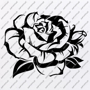 Rose Svg File Flower Of Love Original Svg Design Tattoo Svg Clip