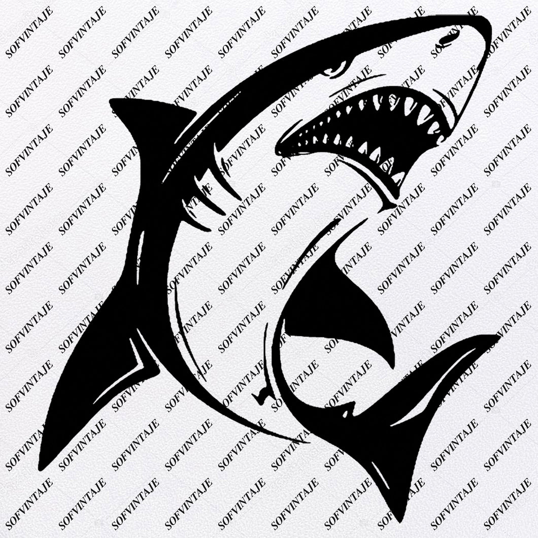 Shark Shark Svg File Shark Tattoo Svg Design Clipart Animals S Sofvintaje