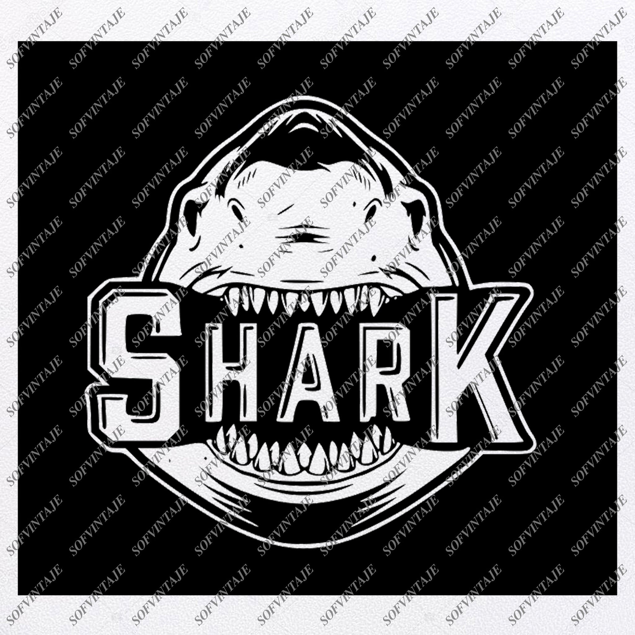 Shark Svg File Shark Tattoo Svg Design Clipart Animals Svg File Animal Sofvintaje