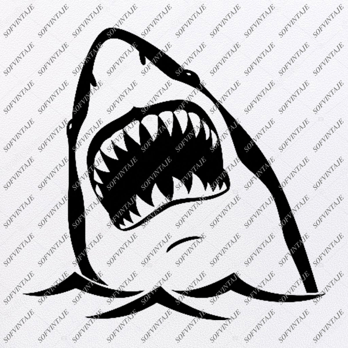 Shark Svg File-Shark Tattoo Svg Design-Clipart-Animals Svg File-Animal - SOFVINTAJE