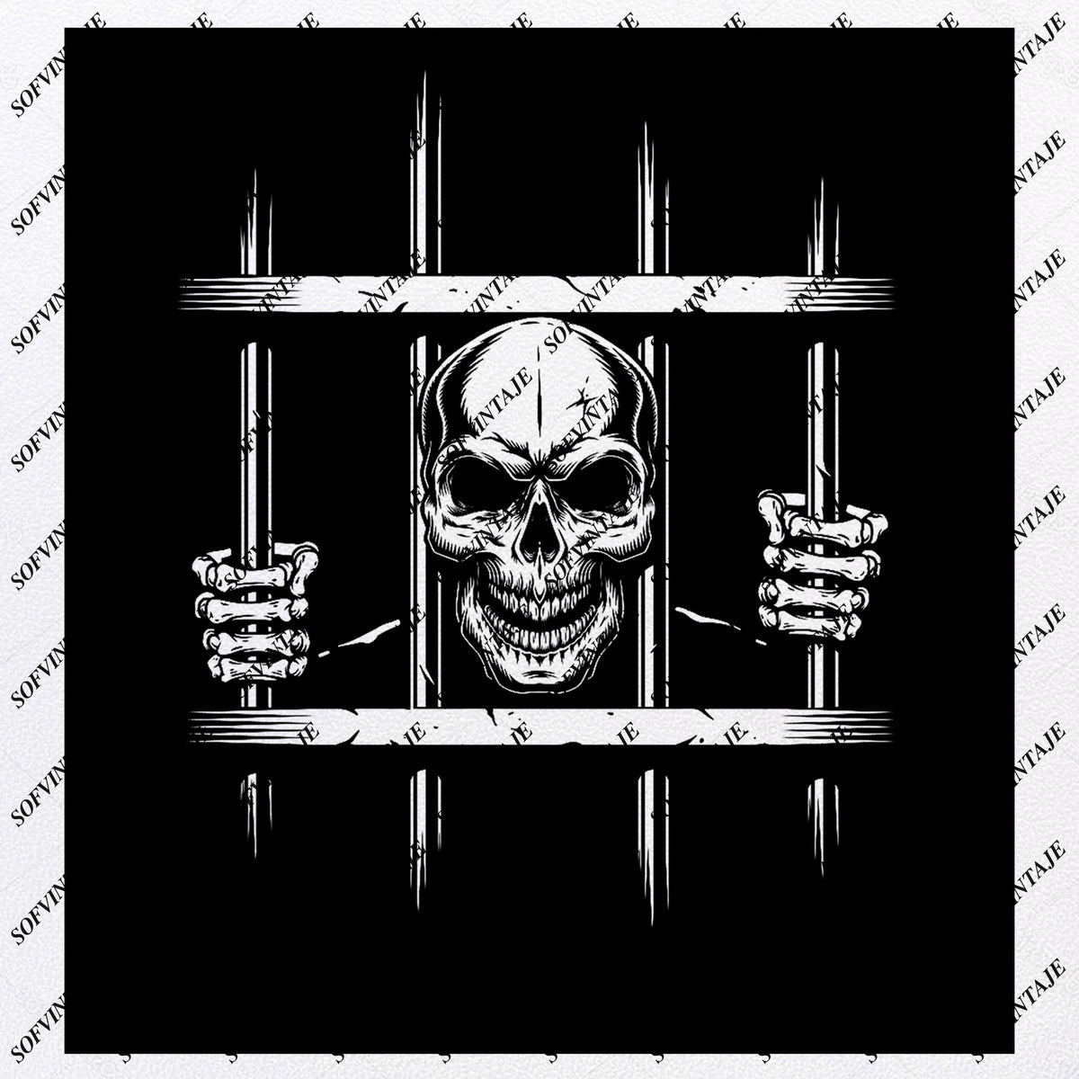 Download Skull - Caged Skull Svg File-Skull Svg Design - Clipart - Skull In Tur - SOFVINTAJE