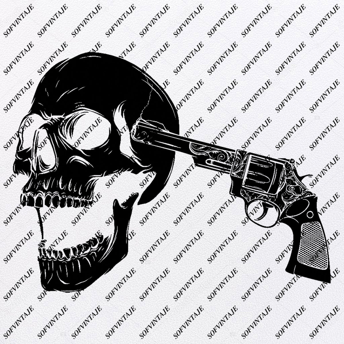 Download Skull - Skull Gun Svg File-Skull Svg Design - Clipart ...