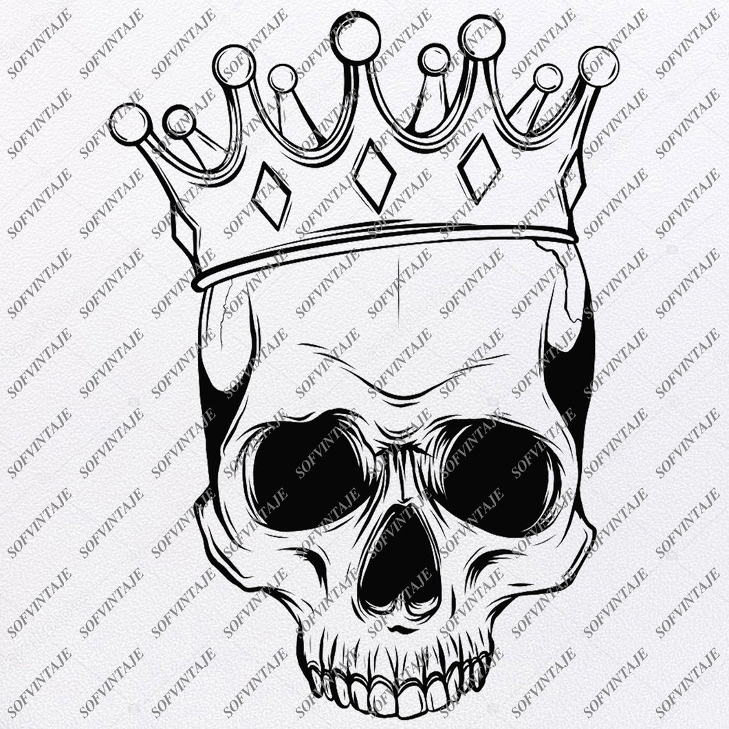 Download Skull Skull With Crown Svg File Skull Svg Design Clipart Skull Cro Sofvintaje