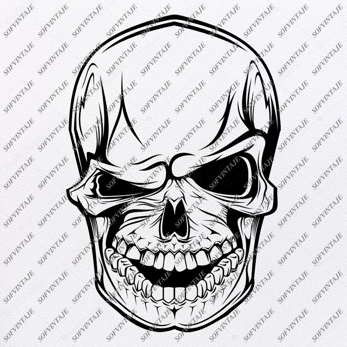 Download Skull Svg File - Funny Skull Svg - Svg Cutting File - Skull Clip art - - SOFVINTAJE
