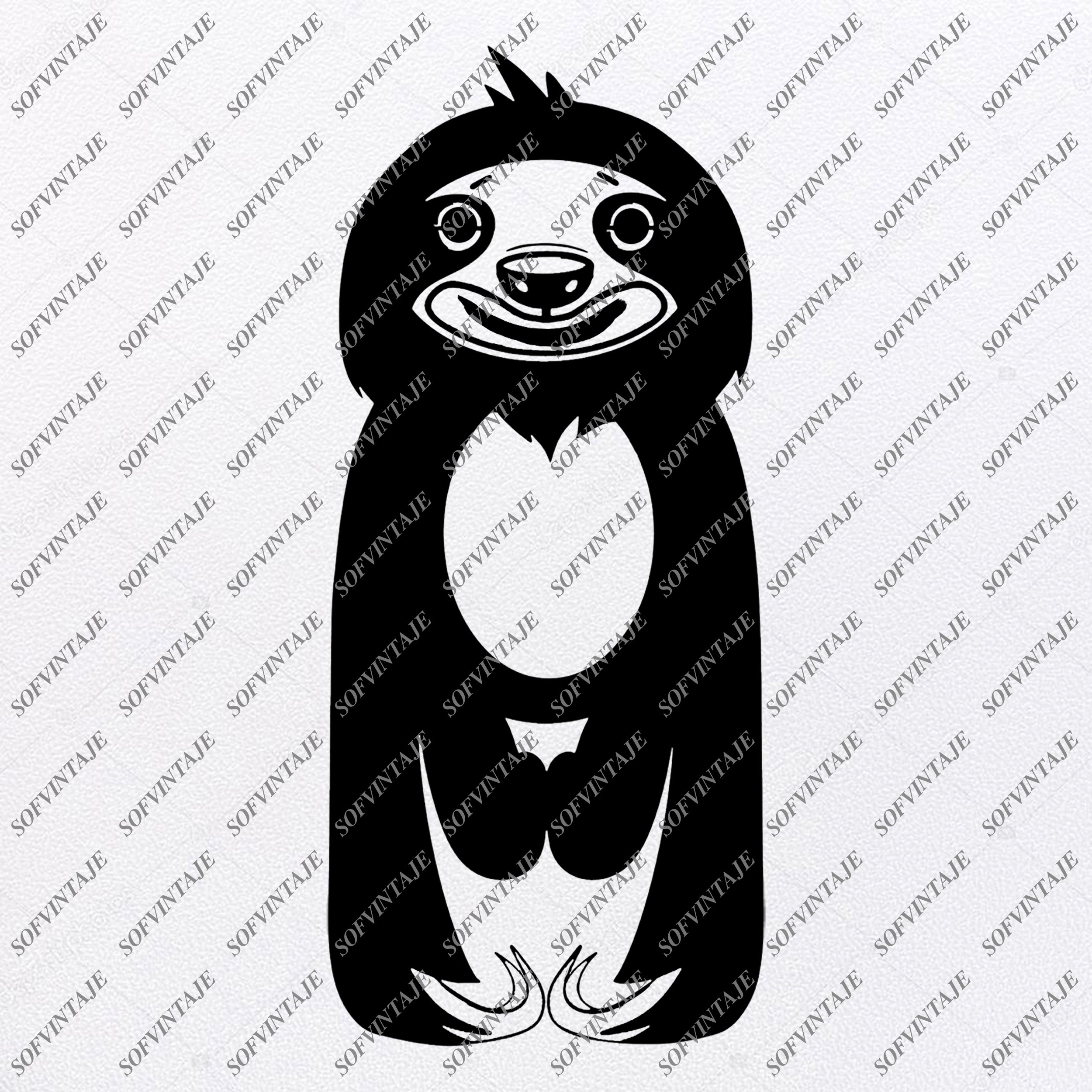 Download Sloth Svg File Sloth Clip Art Animals Svg Wild Animals Png Slo Sofvintaje