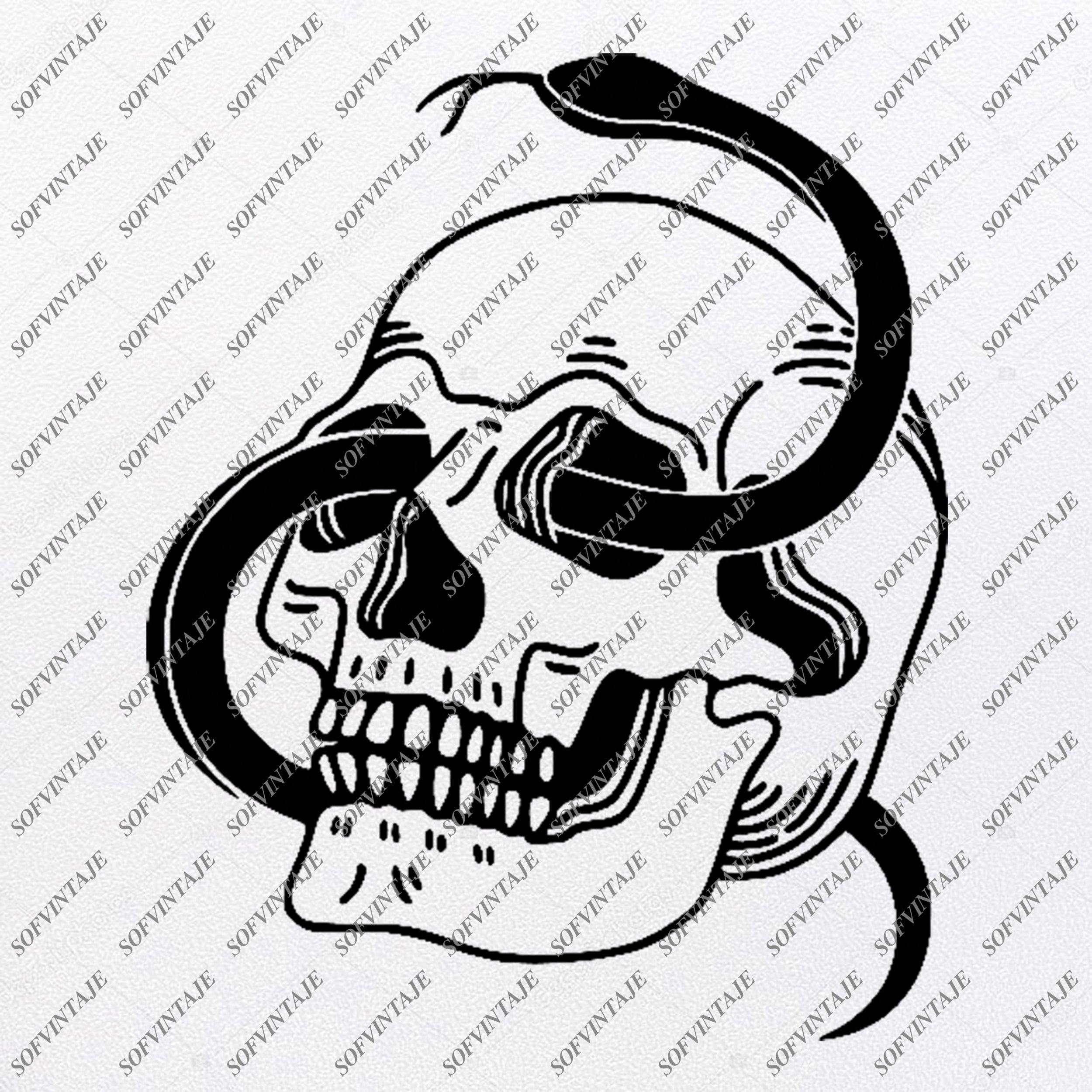 Download Snake In The Skull Svg File Skull Svg Design Clipart Tattoo Svg File Sofvintaje