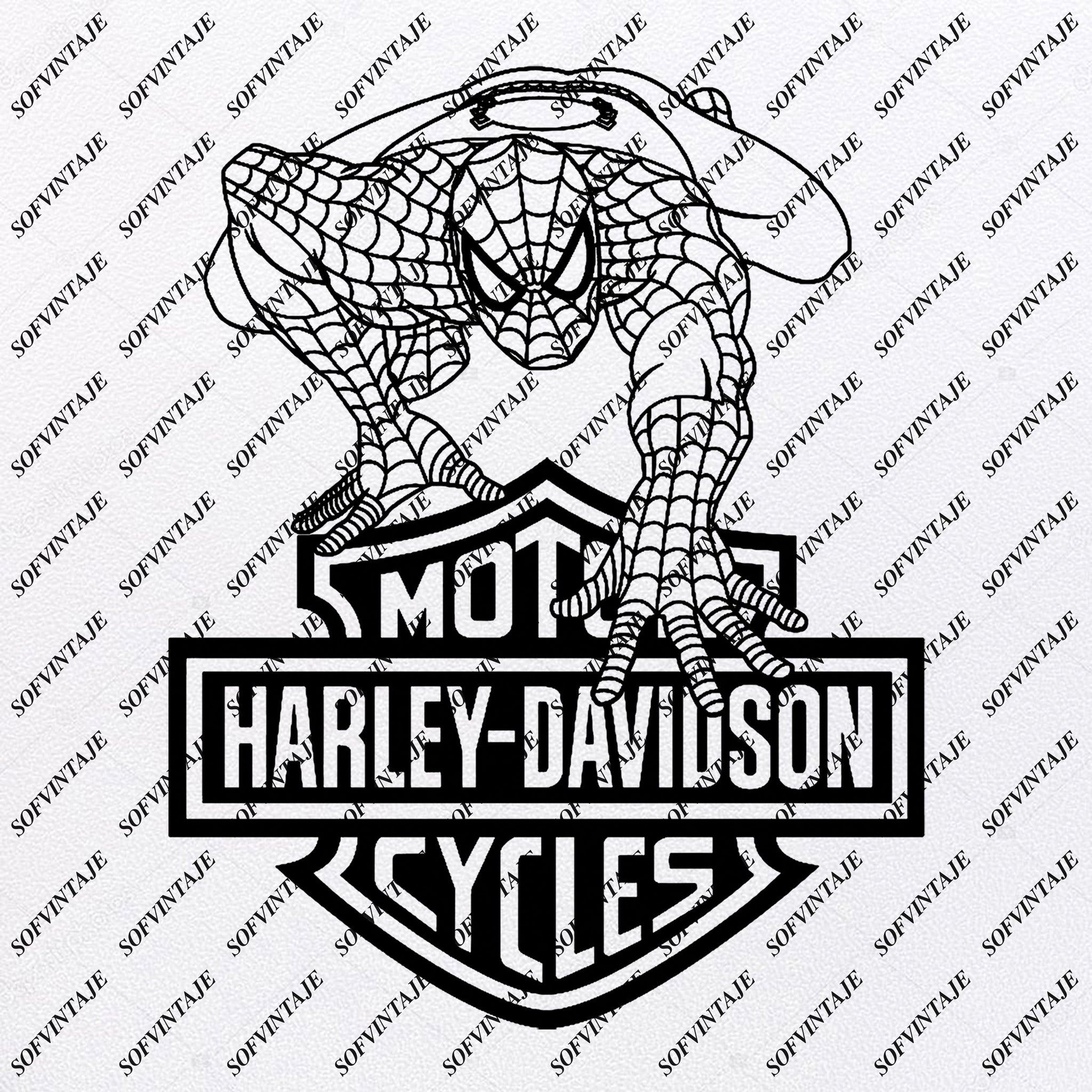 Download Spiderman Harley Davidson Spiderman Svg File Spiderman Harley Sofvintaje