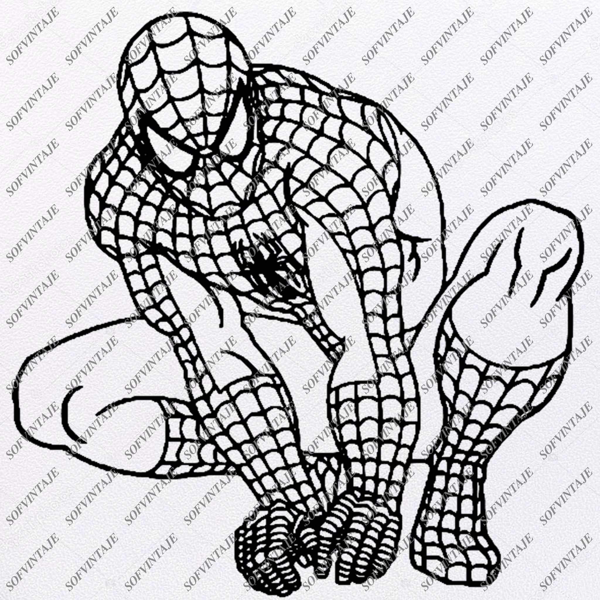Download Spiderman Svg File Spiderman Original Svg Designtattoo Svg Spiderman C Sofvintaje SVG, PNG, EPS, DXF File