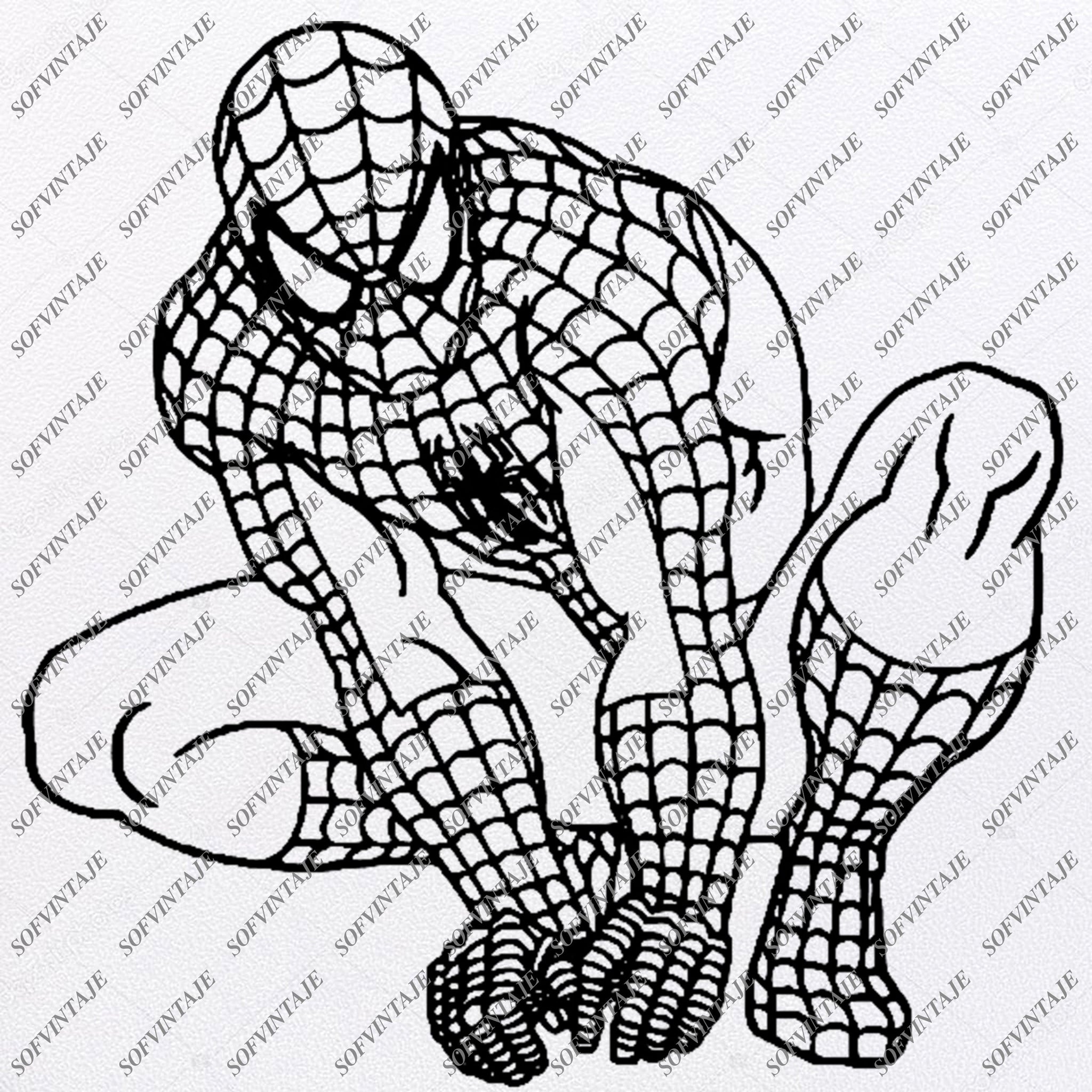 Download Spiderman Svg File Spiderman Original Svg Designtattoo Svg Spiderman C Sofvintaje