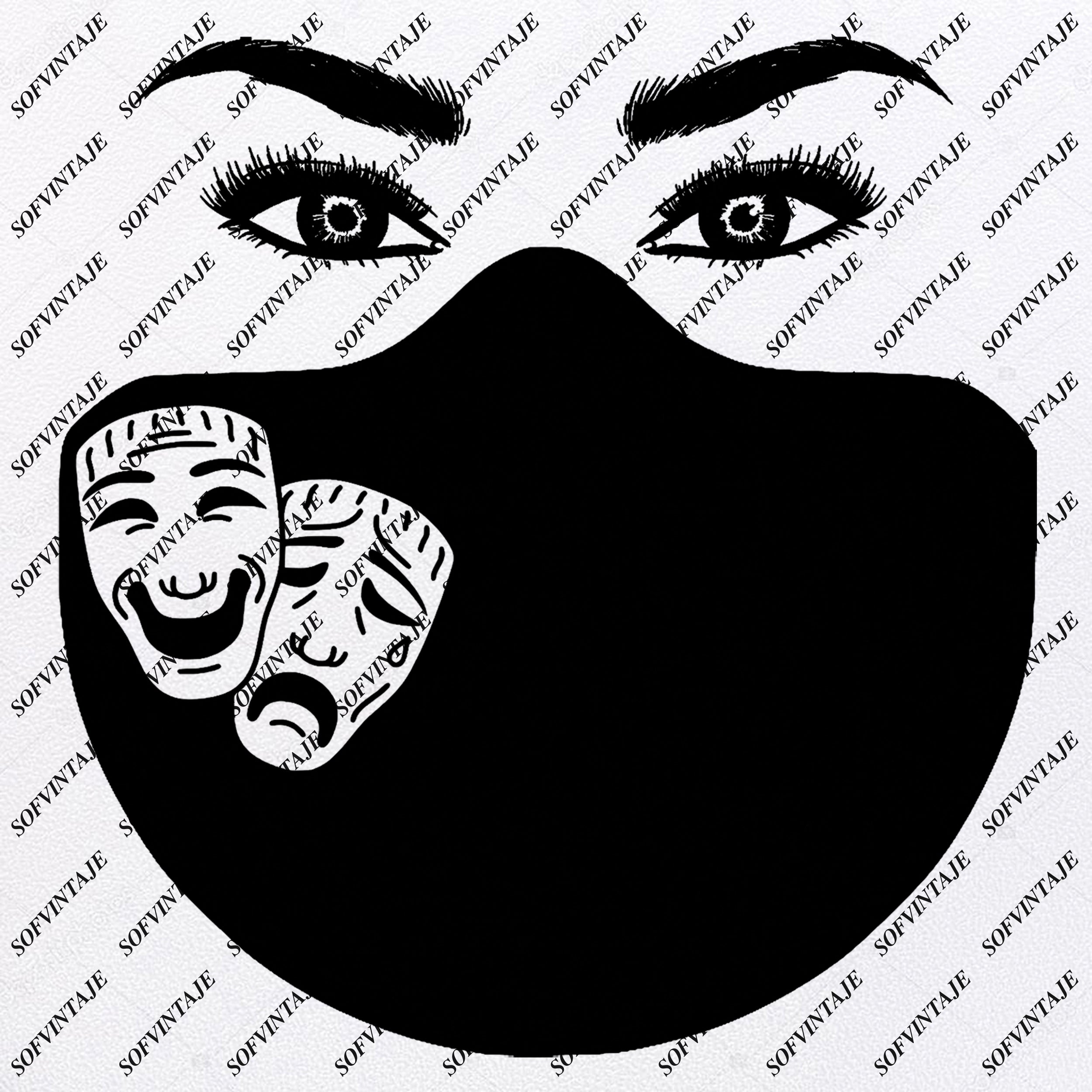 Download Theater Masks Theater Masks Svg File Masks Original Svg Design F Sofvintaje