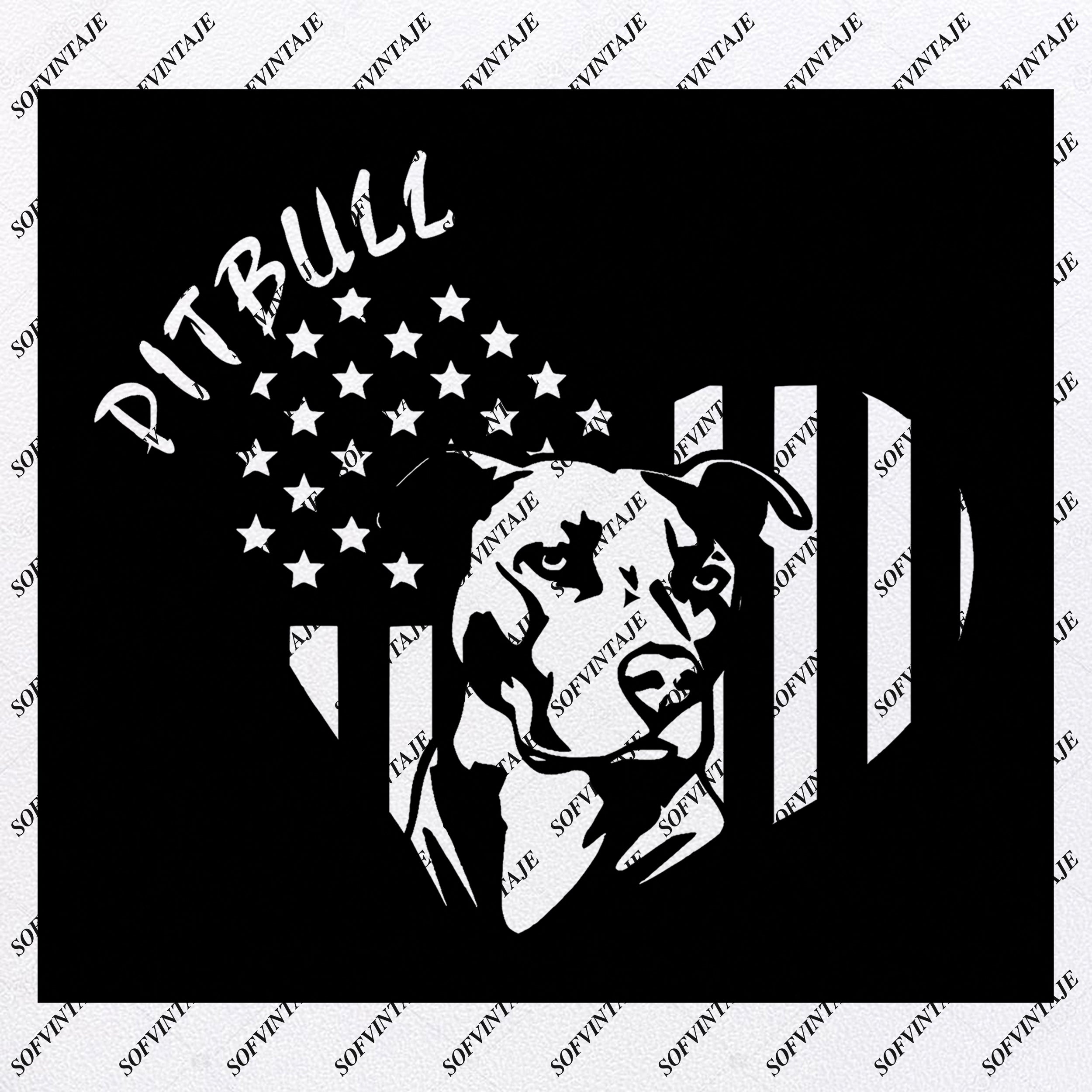 Download Usa Flag Pitbull Dog Svg File Pitbull Svg Original Design Dog Cl Sofvintaje