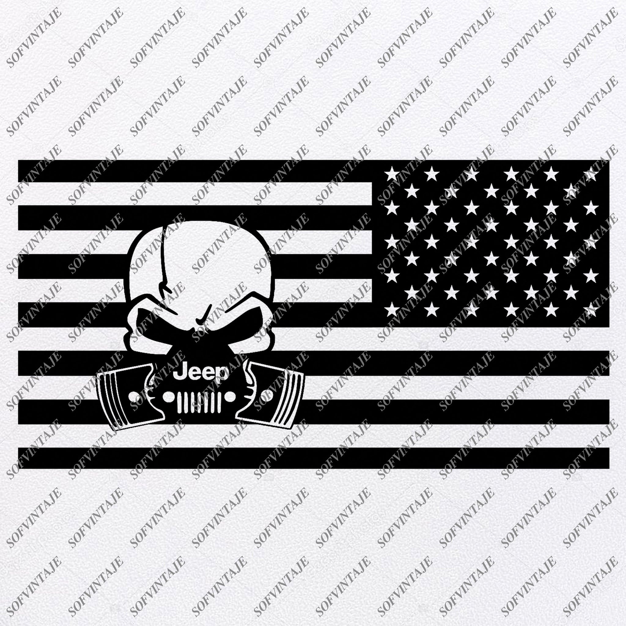 Usa Flag Svg File Skull In Protective Mask Jeep Svg Design Origi Sofvintaje